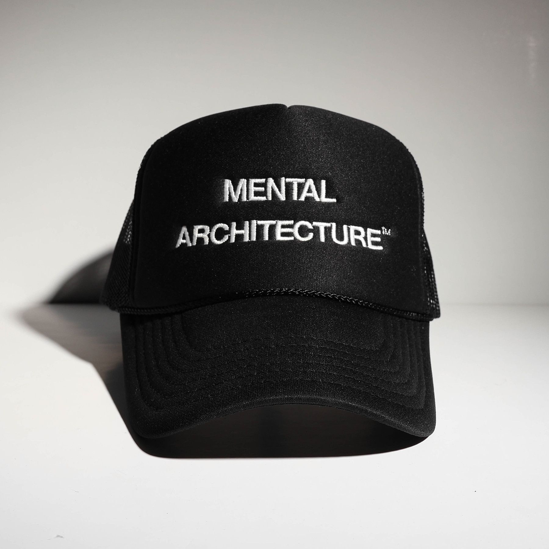 Vintage Mental Architecture Embroidered Logo Mesh Trucker Hat Size ONE SIZE - 1 Thumbnail