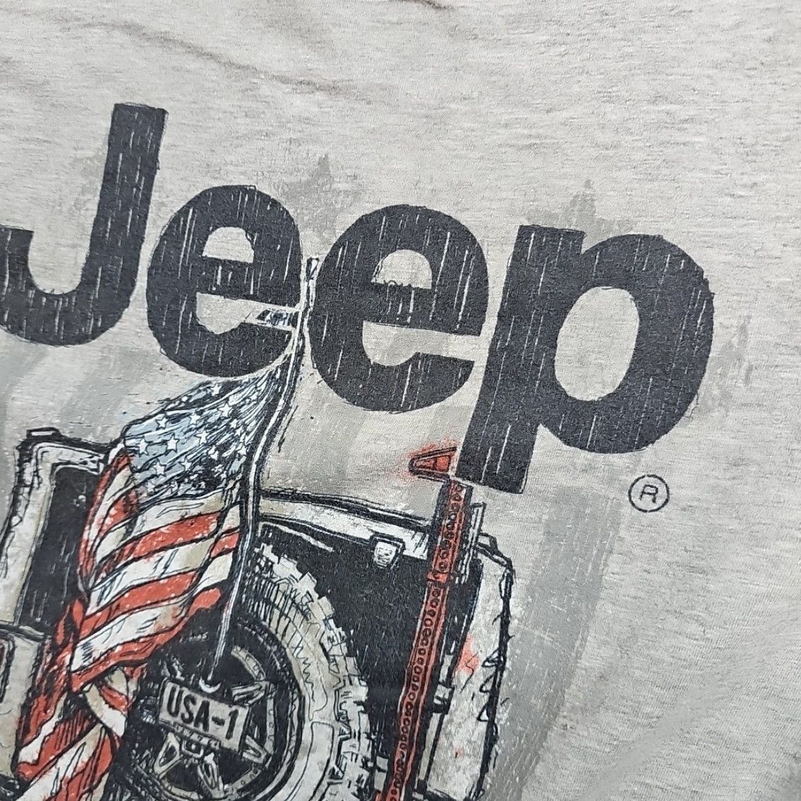 Jeep Jeep USA T-shirt Men MD Tee Shirt Back Print Gray Shirt Tee Regular Medium White? Size US M / EU 48-50 / 2 - 4 Thumbnail