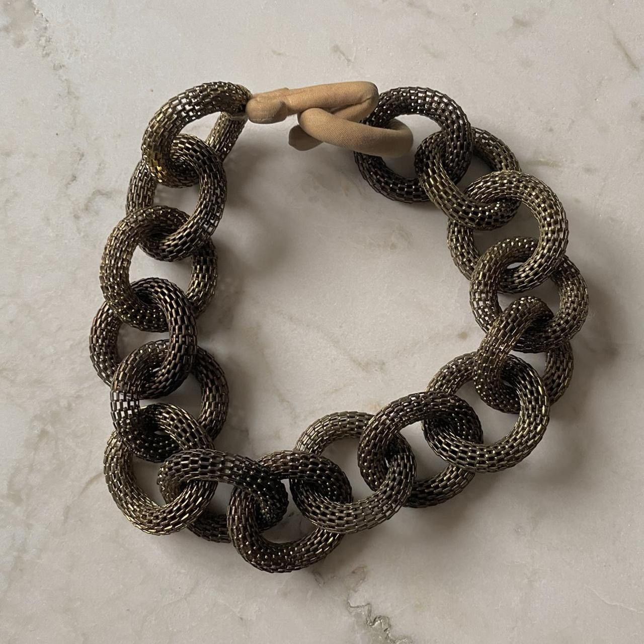 Vintage Vintage Brass Gold Mesh Link Necklace Size ONE SIZE - 1 Thumbnail