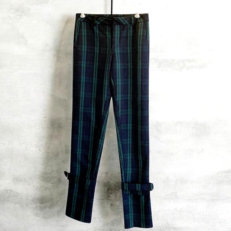 Vintage Y2k Tartan Trousers NWOT, Belt Ankle, Size Medium Size 26" / US 2 / IT 38 - 1 Thumbnail