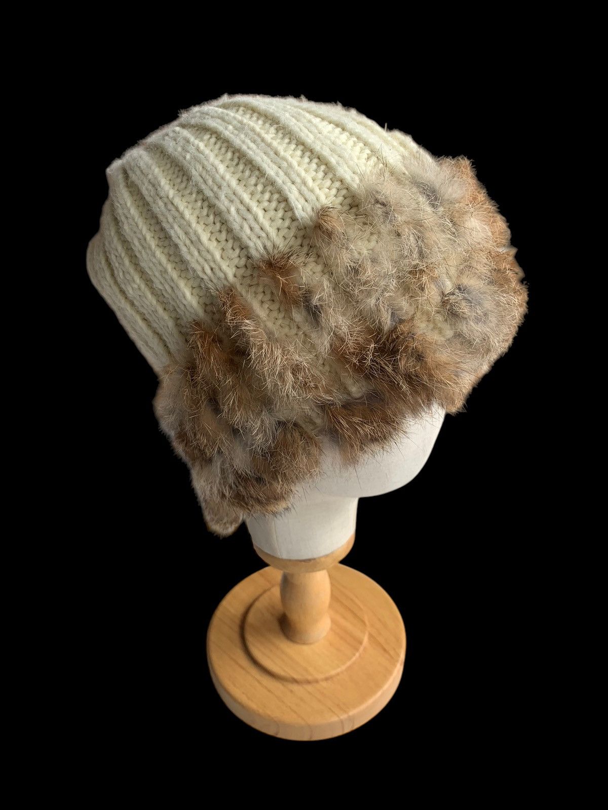 Kapital × Vintage Knitted Crochet Fur punk style Long Beanie Hats☠️🎌 Size ONE SIZE - 2 Thumbnail