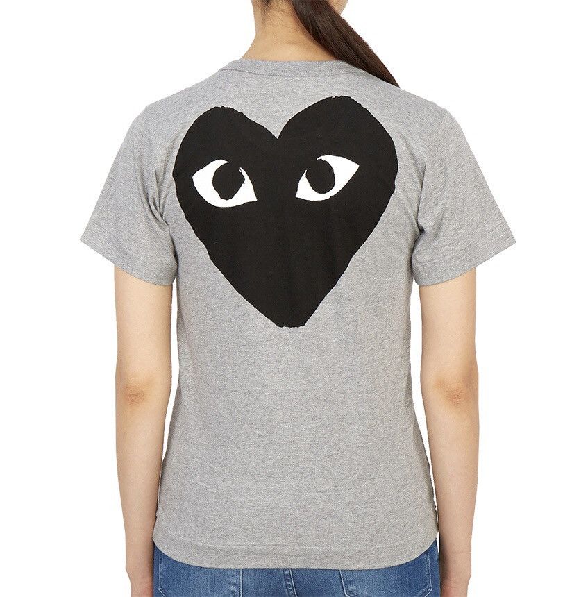 Comme des Garcons Play Comme des Garçons Tee Big Heart Womens Sz M Gray Size M / US 6-8 / IT 42-44 - 1 Thumbnail
