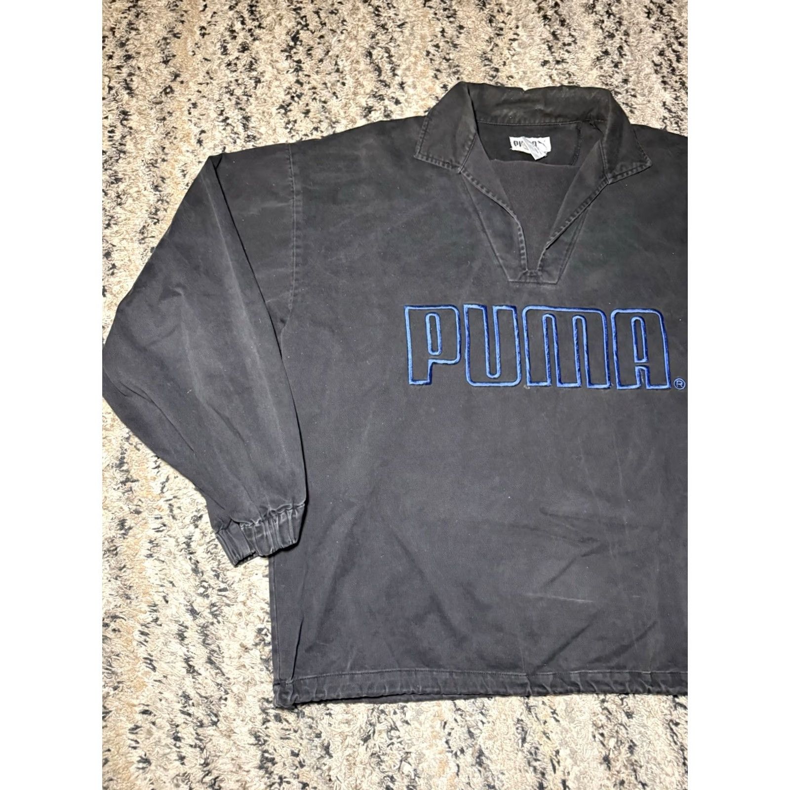 Puma VINTAGE Puma Jacket Mens Large Black Blue Coach Pullover Cotton Windbreaker 90s Size US L / EU 52-54 / 3 - 4 Thumbnail