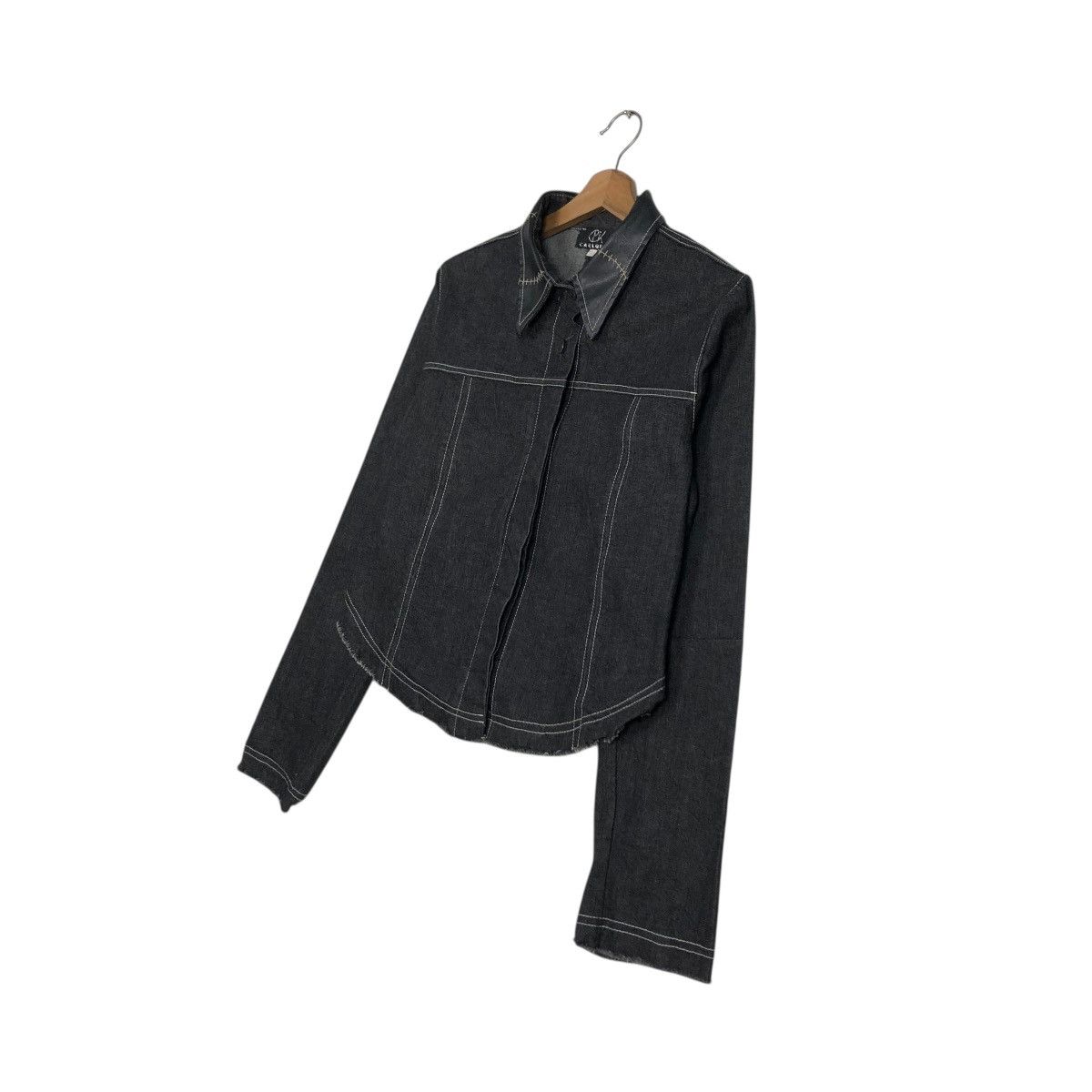 Japanese Brand 🔥VINTAGE CROPPED DENIM BIKER JACKET CARLOPIK ISSEY MIYAKE Size M / US 6-8 / IT 42-44 - 4 Thumbnail