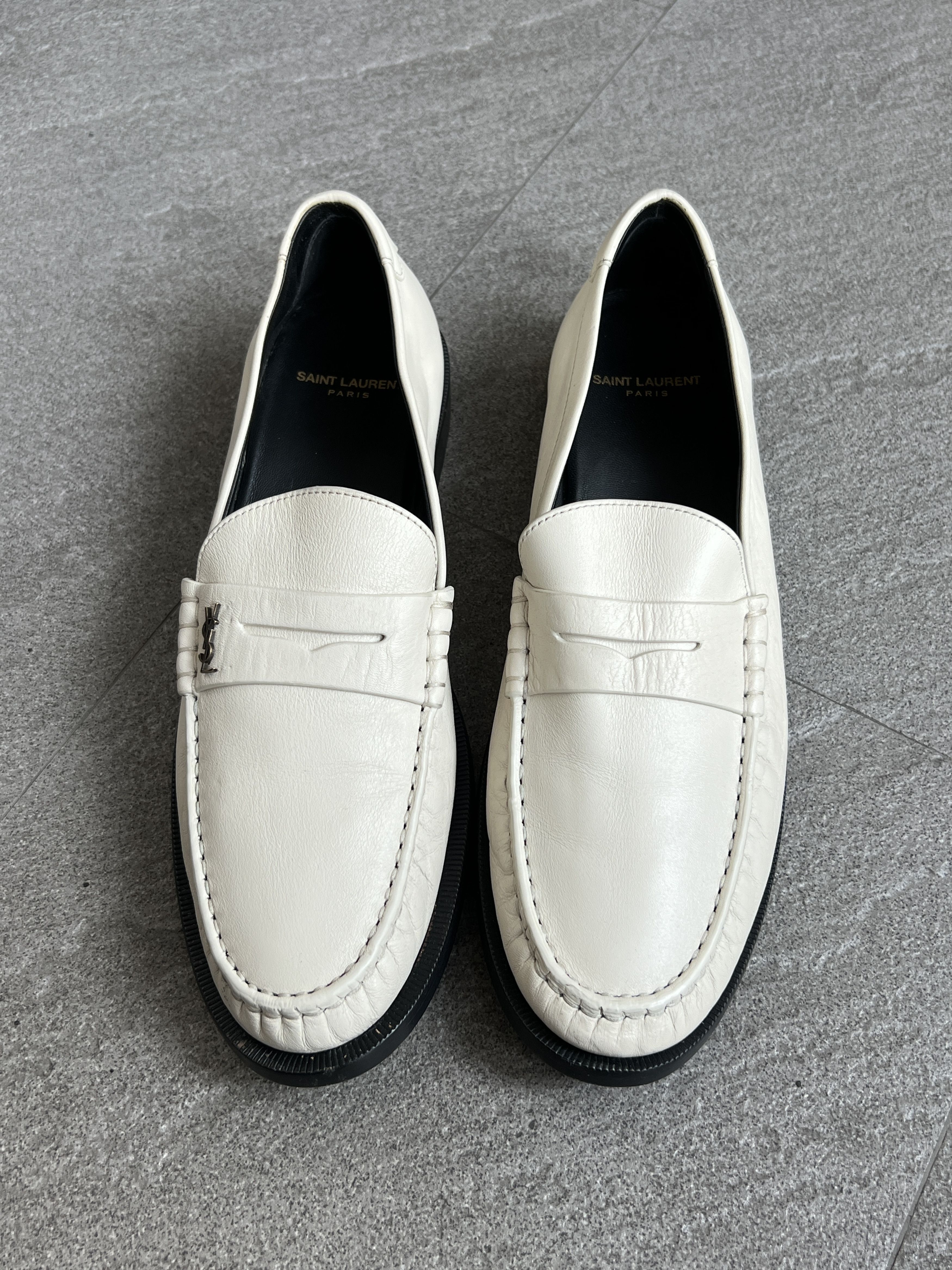 Yves Saint Laurent Saint Laurent YSL Ivory Leather Penny Loafers 43 Size US 10 / EU 43 - 7 Thumbnail