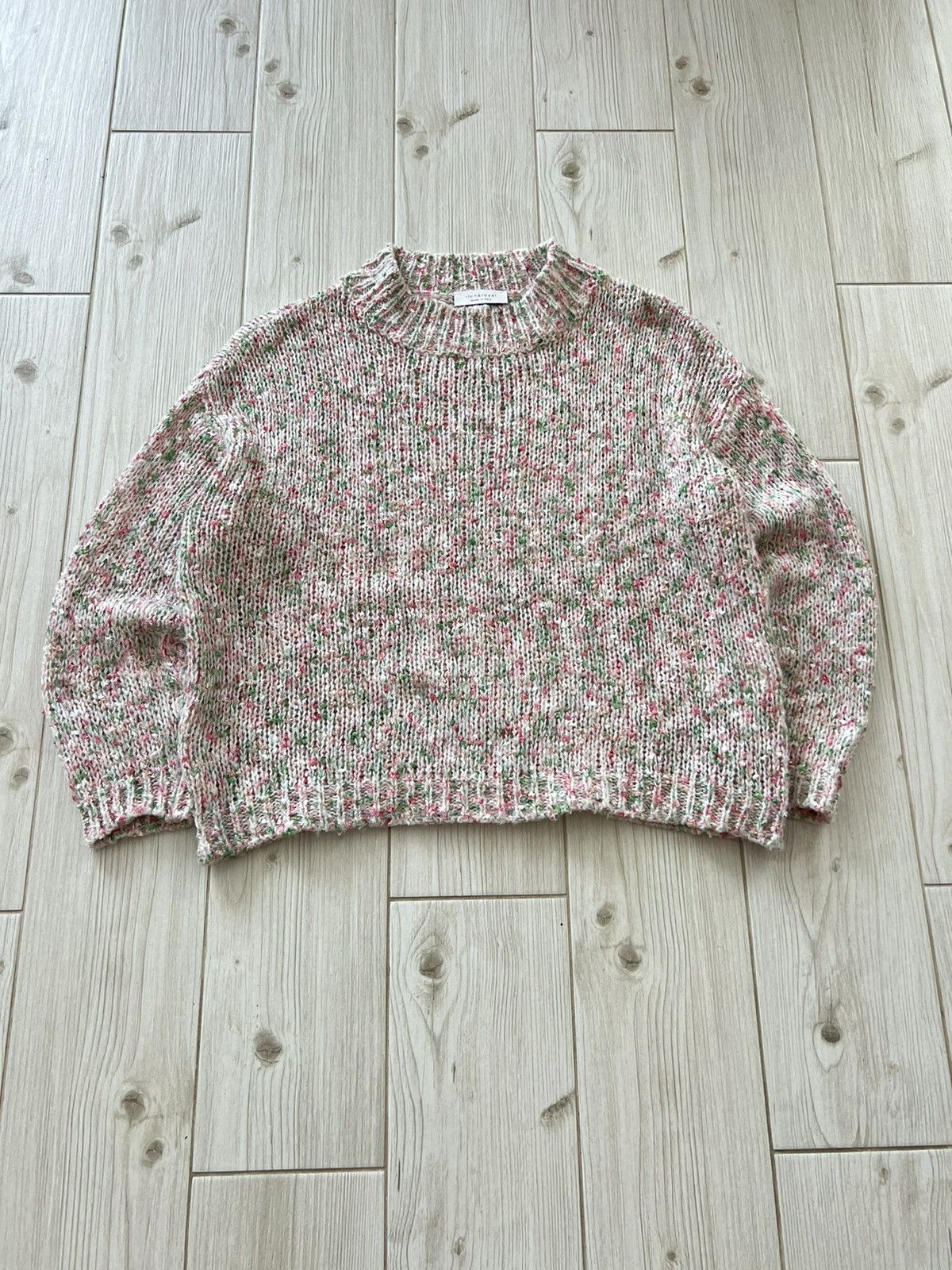 If Six Was Nine Rich Royal Sweater Made in Italy Floral Knit Crew Neck Size M / US 6-8 / IT 42-44 - 4 Thumbnail