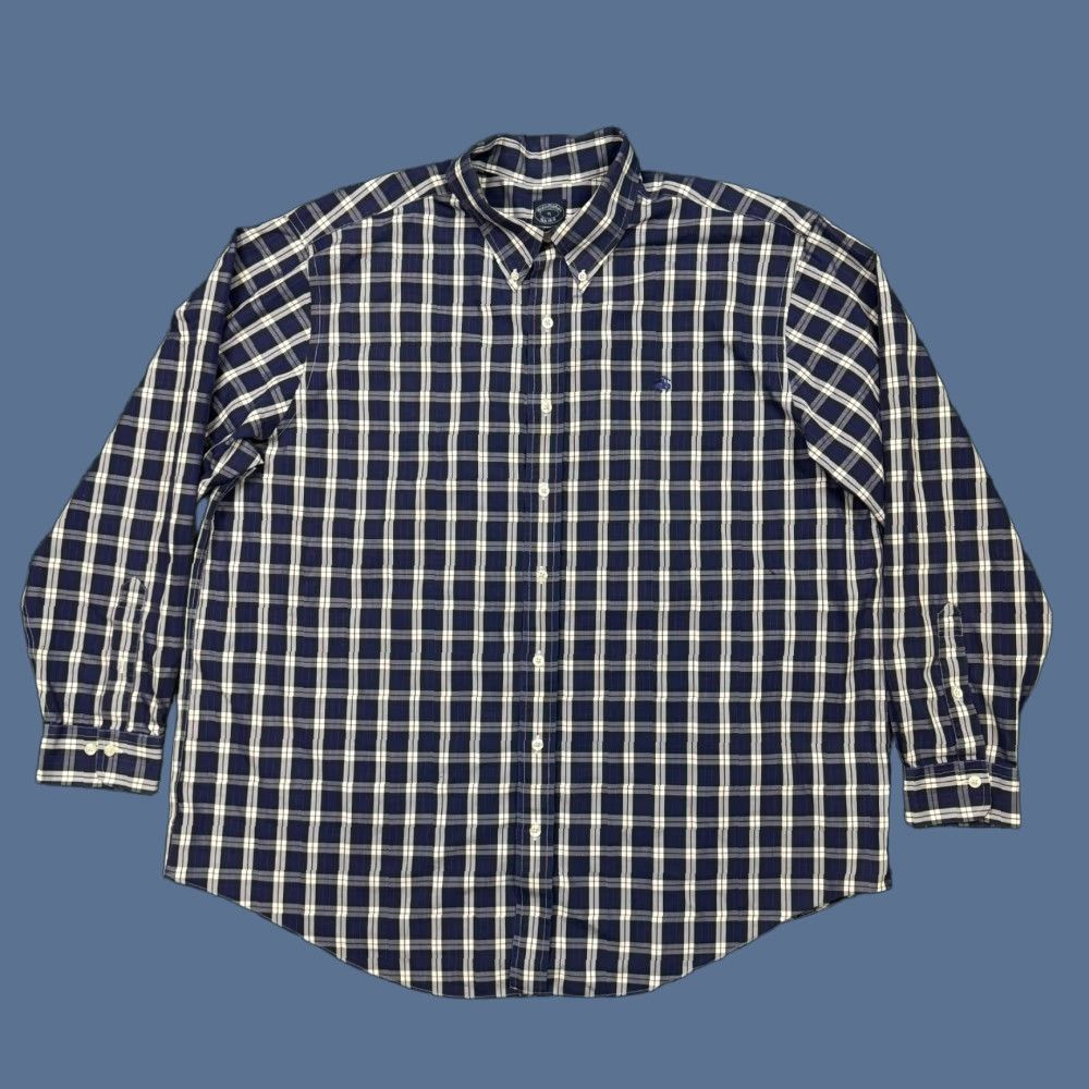 Brooks Brothers BROOKS BROTHERS Button-Up Shirt Men 1XL Blue Plaid Long Sleeve Casual Business Read Size US XL / EU 56 / 4 - 1 Thumbnail