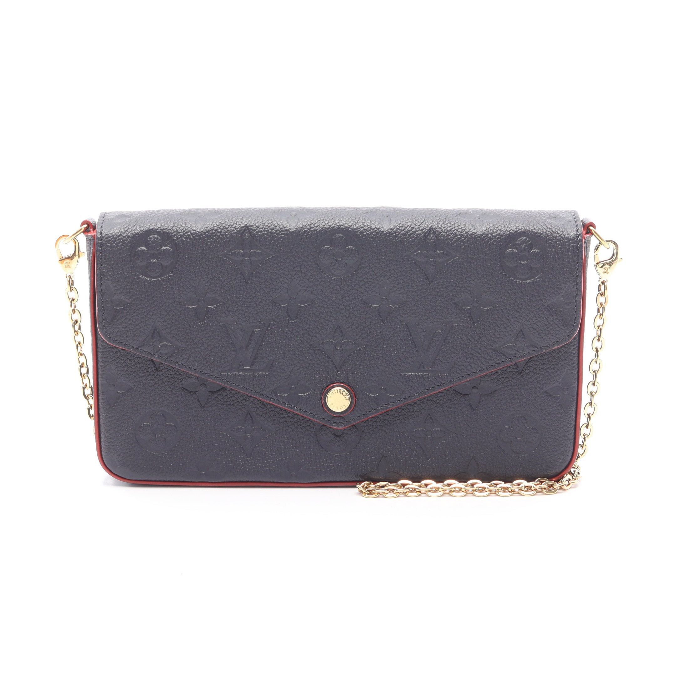 Louis Vuitton Louis Vuitton Pochette Felicie Monogram Amplant Marine Rouge Chain Wallet Leather Navy Red Size ONE SIZE - 1 Thumbnail