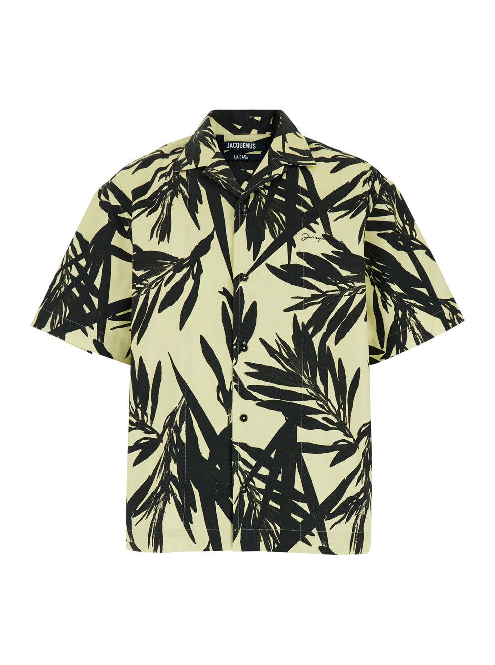 Jacquemus 'La Chemise Jean' Multicolor Bowling Shirt with Palm Print in Cotton Man Size US L / EU 52-54 / 3 - 1 Thumbnail