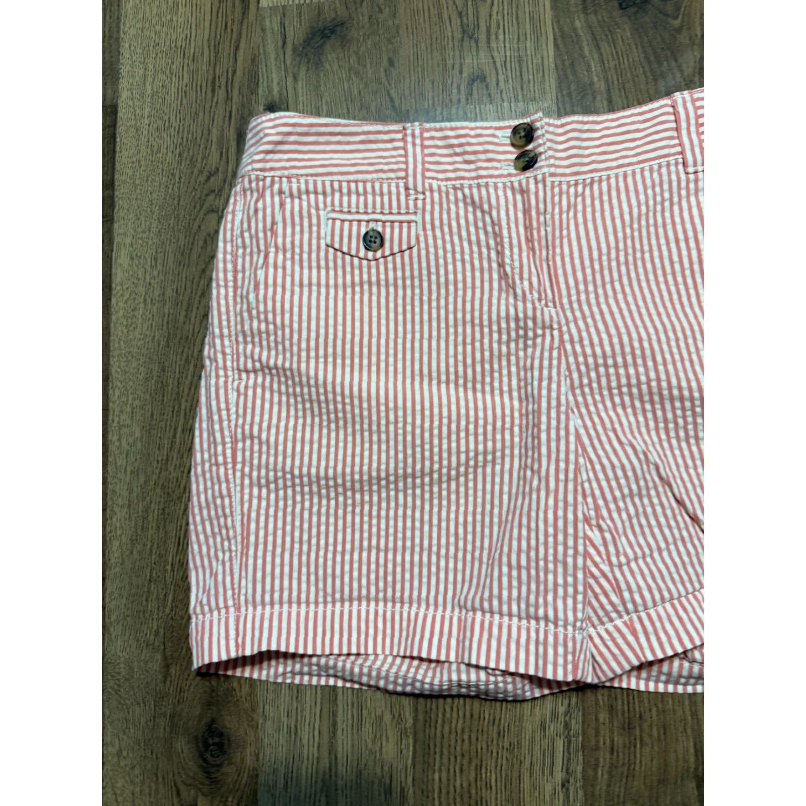 Loft LOFT Shorts Women's Size 0 Pink White Striped Casual Shorts Size 25" / US 0 / IT 36 - 3 Thumbnail