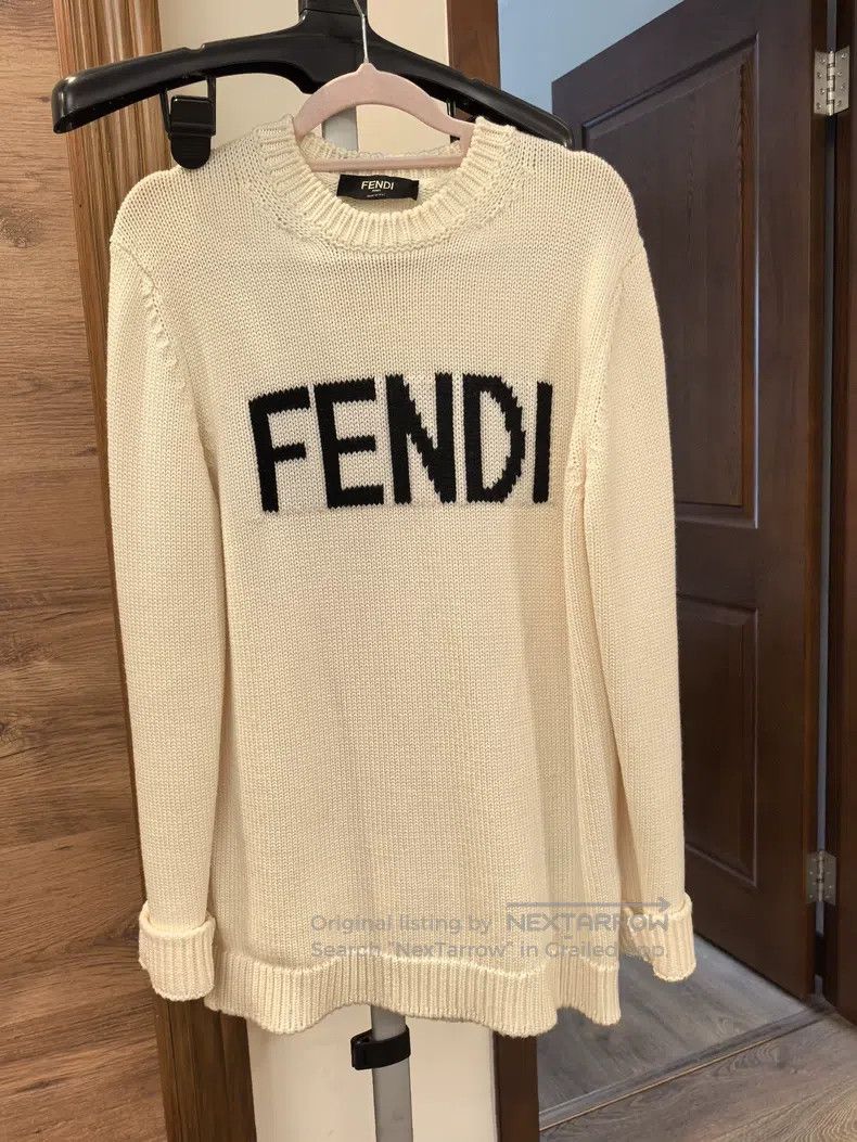 Fendi Fendi White Letter Sweater Size US M / EU 48-50 / 2 - 2 Thumbnail
