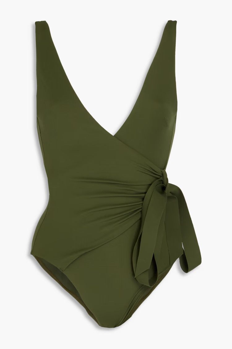 Zimmermann oc11z0725 Wrap-Effect Swimsuit in Green Size L / US 10 / IT 46 - 1 Thumbnail