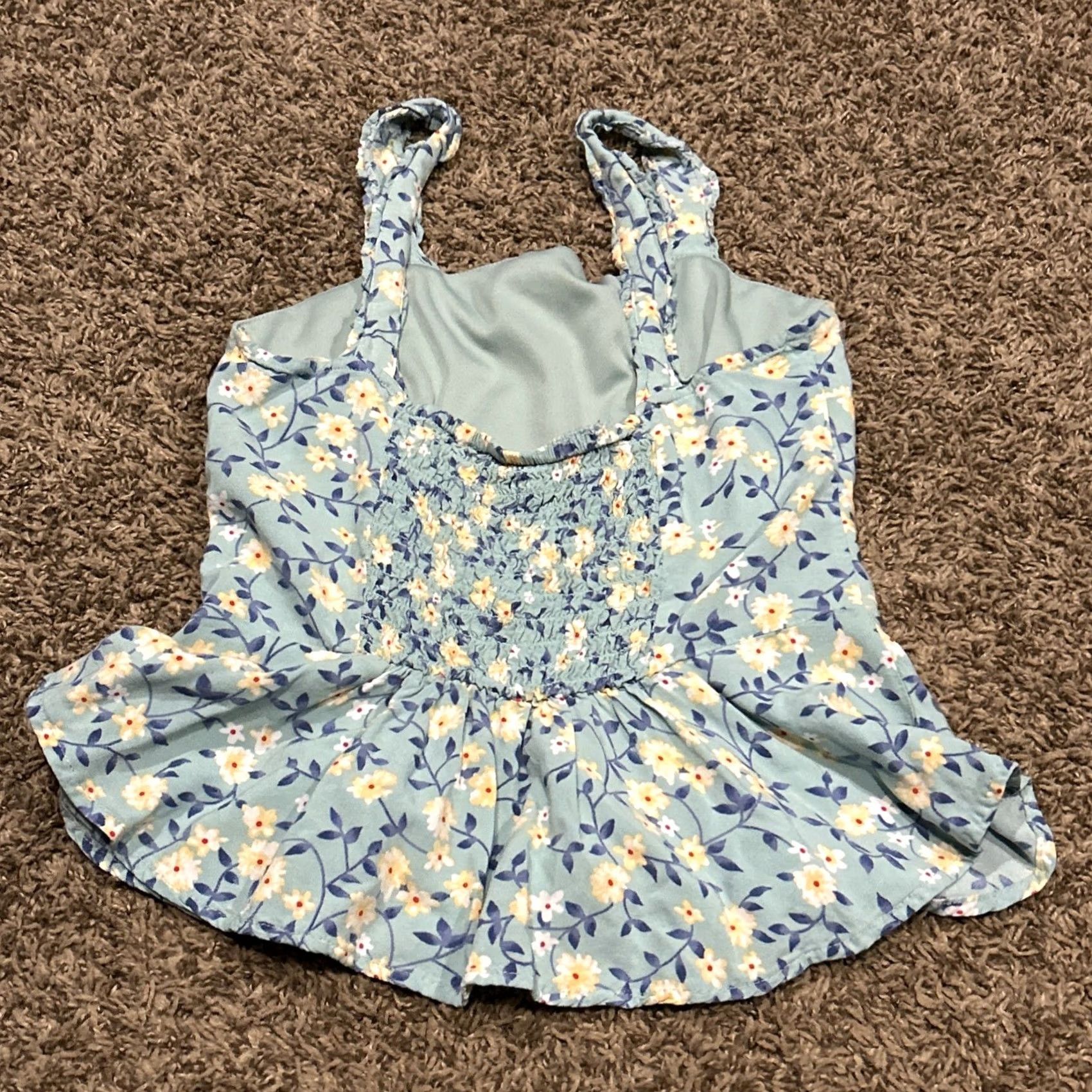 Vintage Miami Floral Blouse Top XS Blue Sleeveless Rayon Blend Women's B9 Size XS / US 0-2 / IT 36-38 - 3 Thumbnail