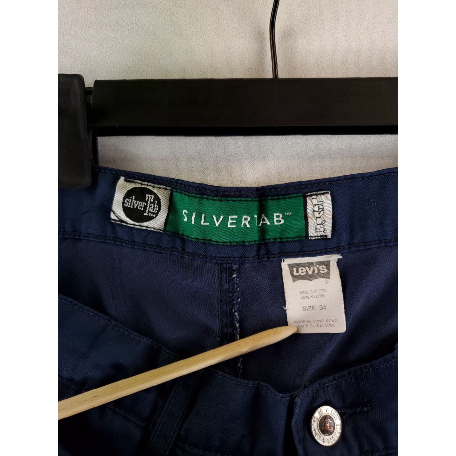 Levi's VINTAGE Levi's Silvertab VTG 90s Cargo Shorts Cotton Nylon Blend Blue Mens 34 Shortpants Size US 34 / EU 50 - 2 Thumbnail