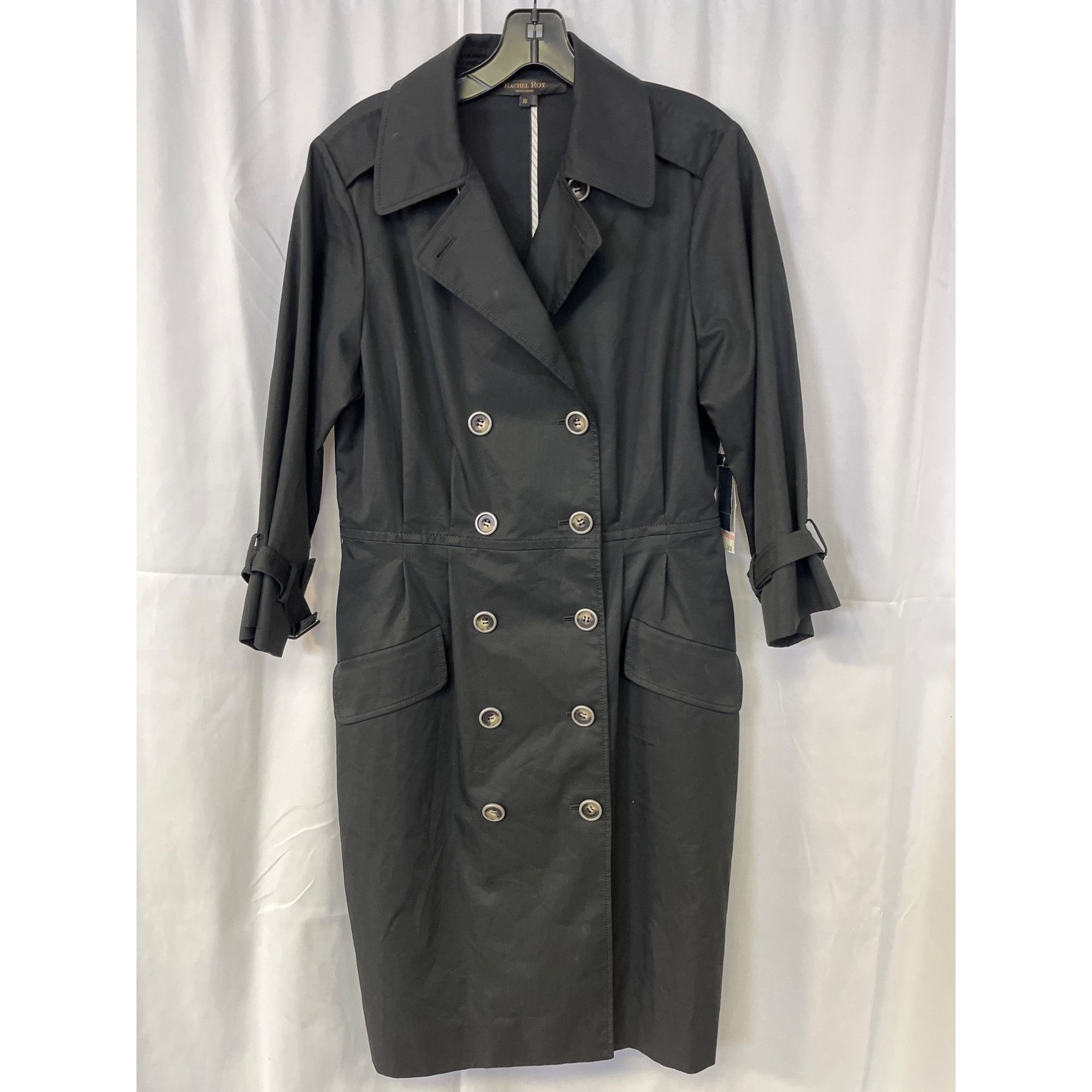 Other Rachel Roy Signature Womens Black Trench Coat Size 10 SKU 66 Size L / US 10 / IT 46 - 1 Thumbnail