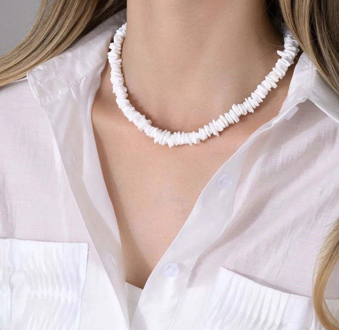 Vintage Irregular Shell Necklaces Chain Unisex Size ONE SIZE - 1 Thumbnail