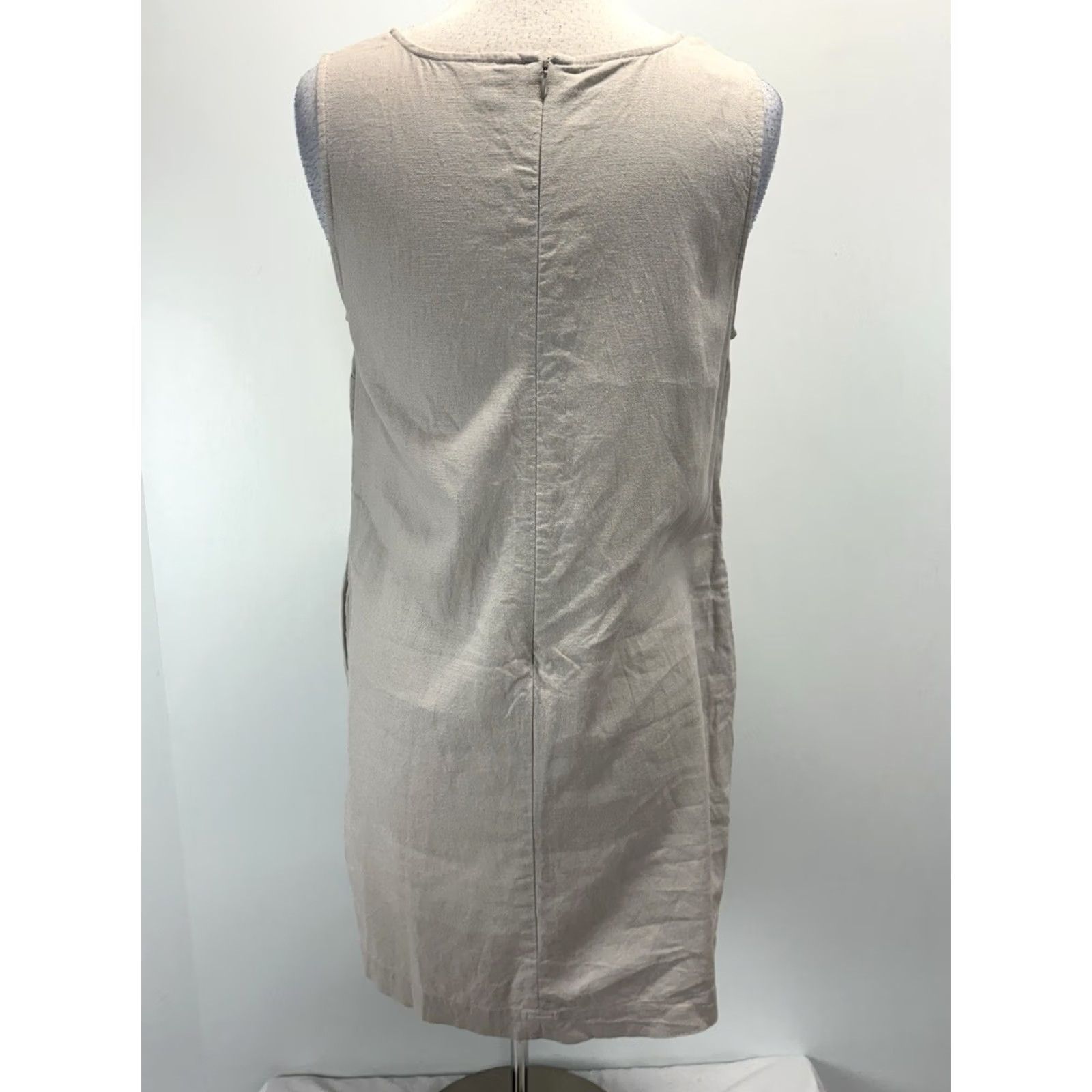 J.Crew J Crew Shift Dress Women’s 12 Tan Linen Blend Pockets Lagenlook Minimalist Size XL / US 12-14 / IT 48-50 - 3 Thumbnail