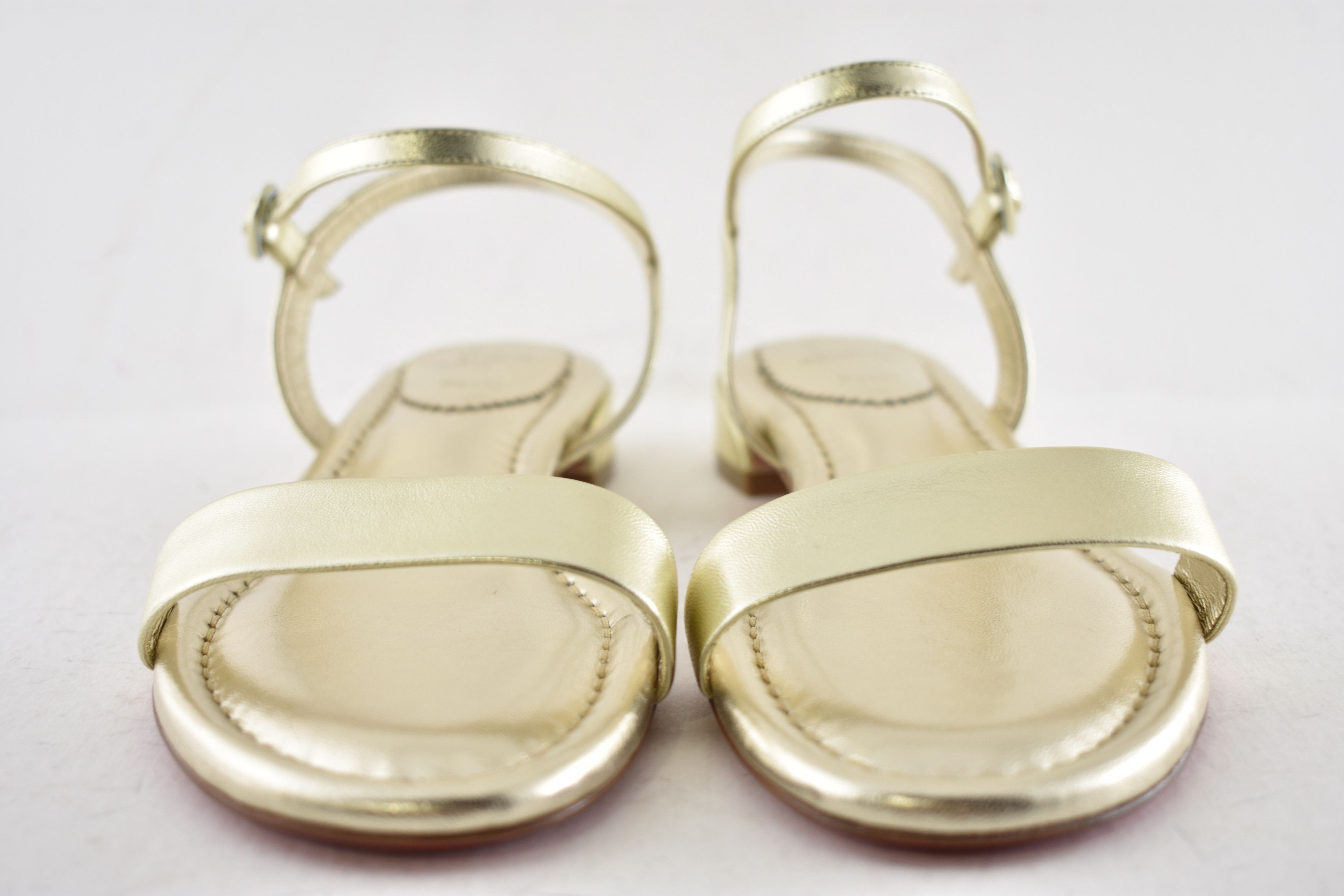 Christian Louboutin Sweet Jane Sandal Flat Platine Gold Leather Ankle Strap 41 Size US 11 / IT 41 - 11 Thumbnail