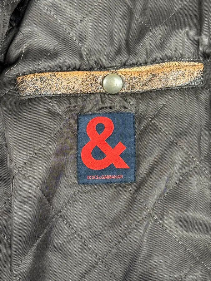 Dolce & Gabbana 2000s Dolce & Gabbana Aged Brown Leather Shearling Jacket Size US L / EU 52-54 / 3 - 12 Thumbnail