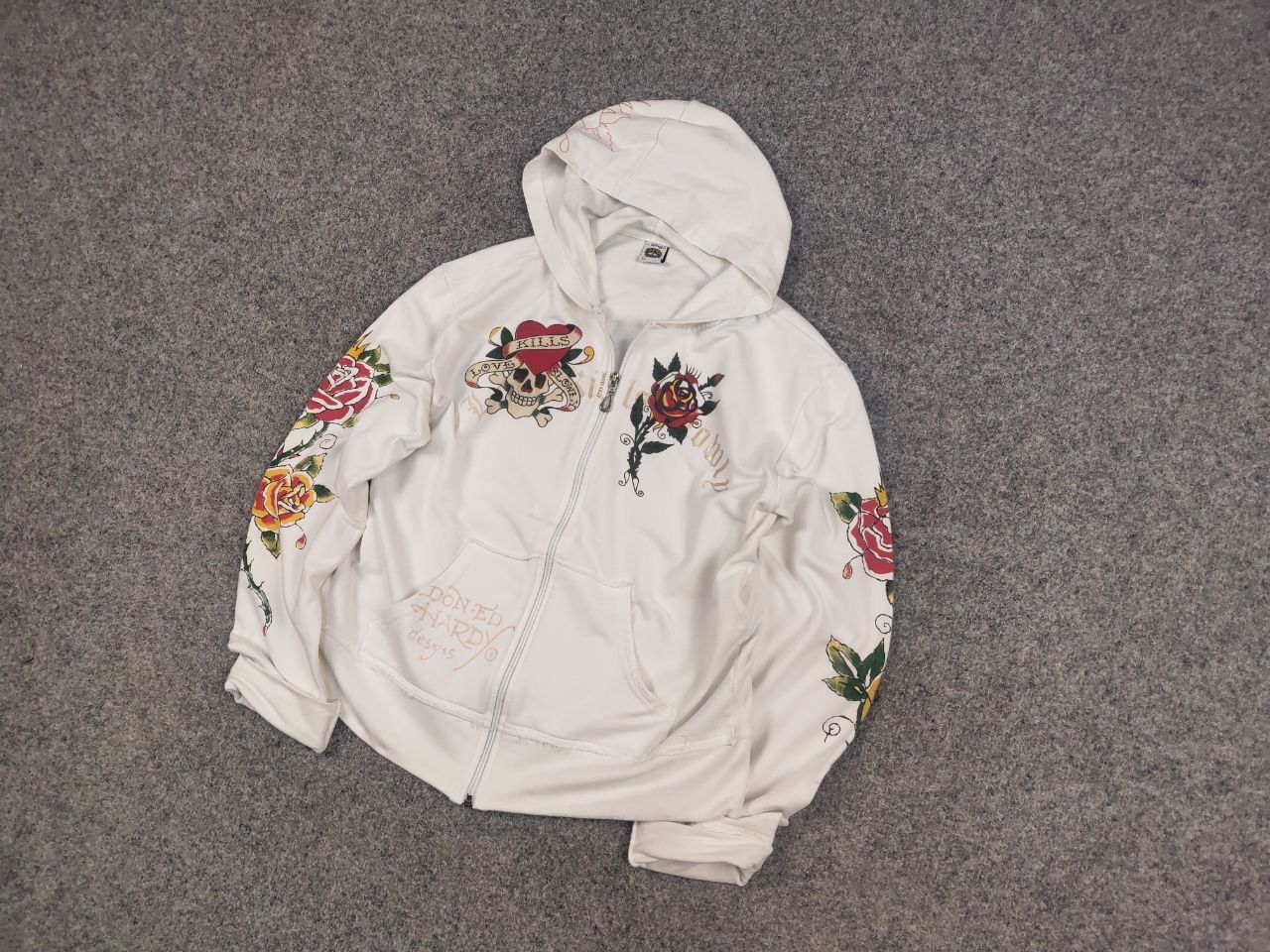 Ed Hardy Vintage Ed Hardy Designs Tattoo Logo Zip Hoodie Y2K Style Size L / US 10 / IT 46 - 3 Thumbnail