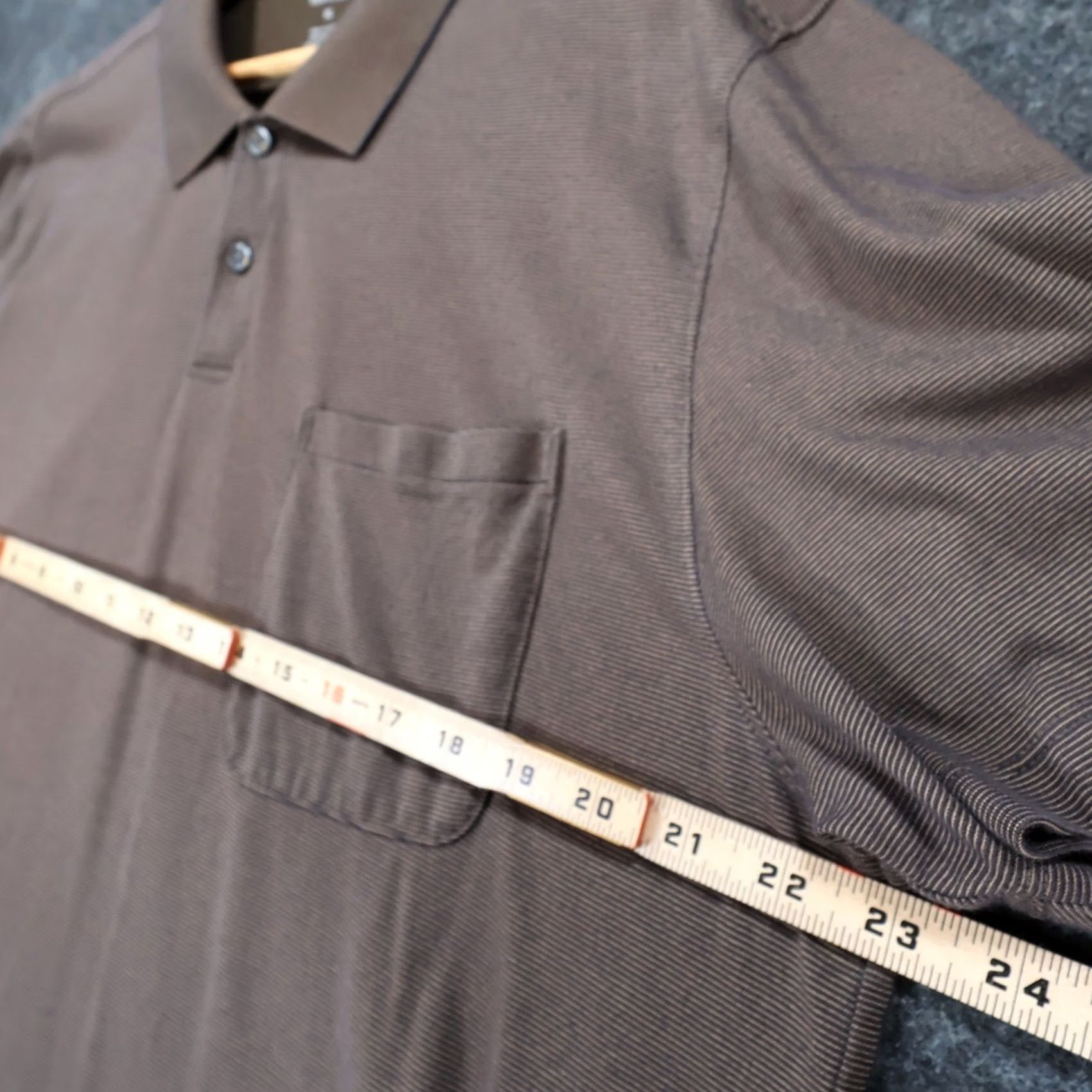 Van Heusen Van Heusen Polo Shirt Mens XL Brown Ribbed Texture Pocket Short Sleeve Size US XL / EU 56 / 4 - 4 Thumbnail