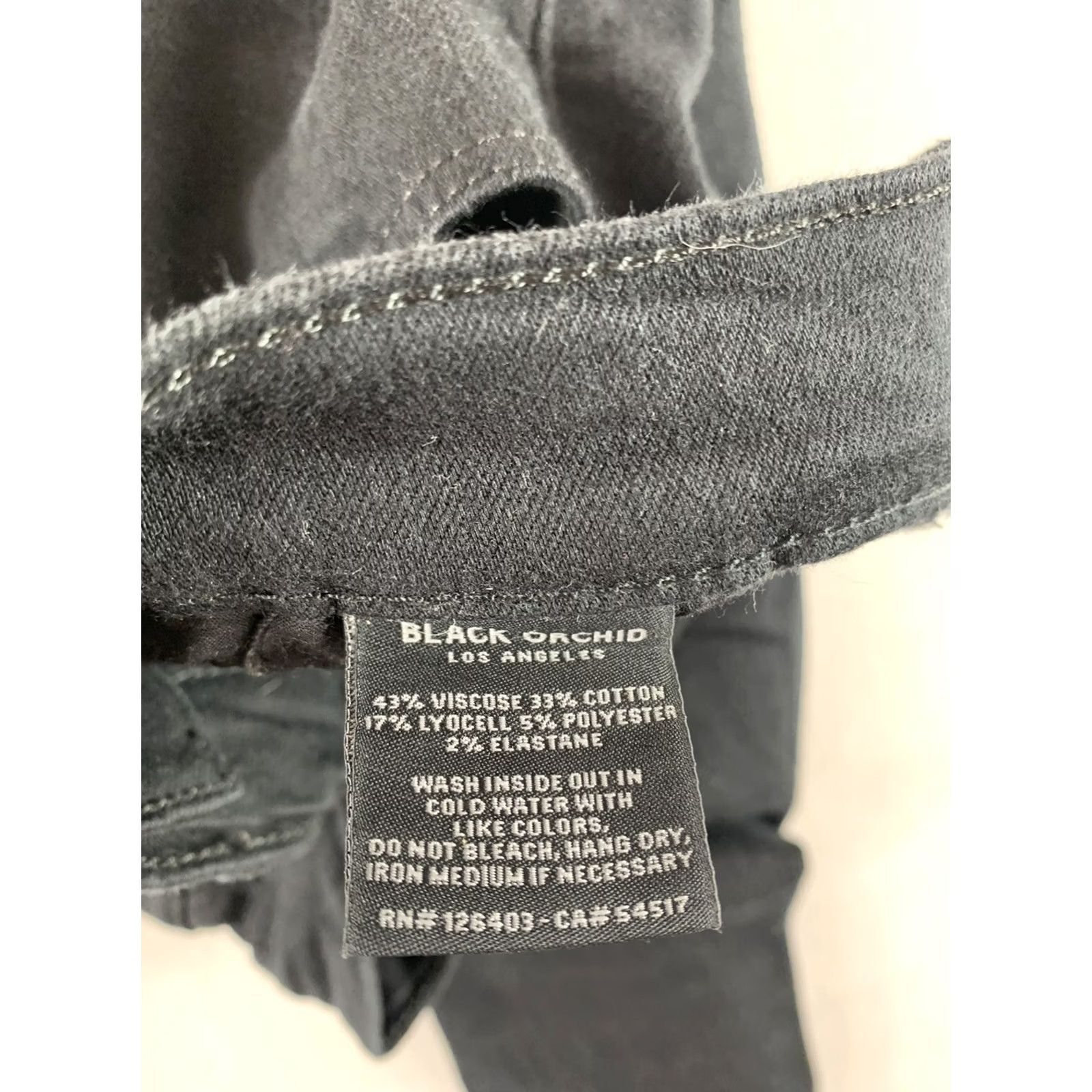 Vintage BLACK ORCHID LOS ANGELES JEANS WOMENS SKINNY 24 NOLA FRONT ZIP BLACK Size 42" / US 20 - 7 Thumbnail
