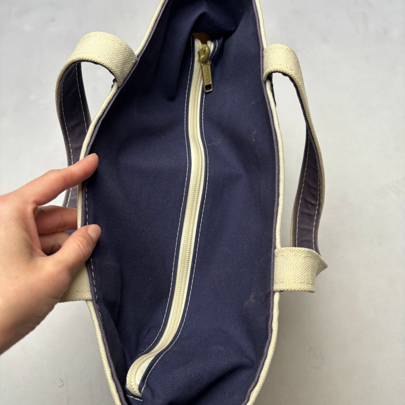 L.L. Bean Vintage 90s LL Bean Boat and Tote Canvas Bag Beach Grocery Size ONE SIZE - 8 Thumbnail