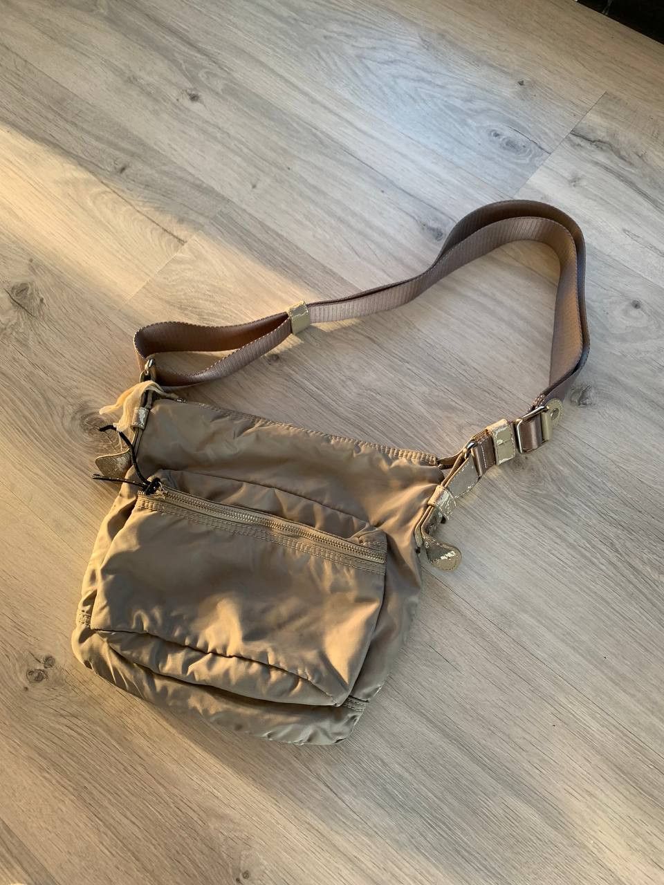 Vintage Lacoste Nylon Crossbody Bag in Grey, Men's