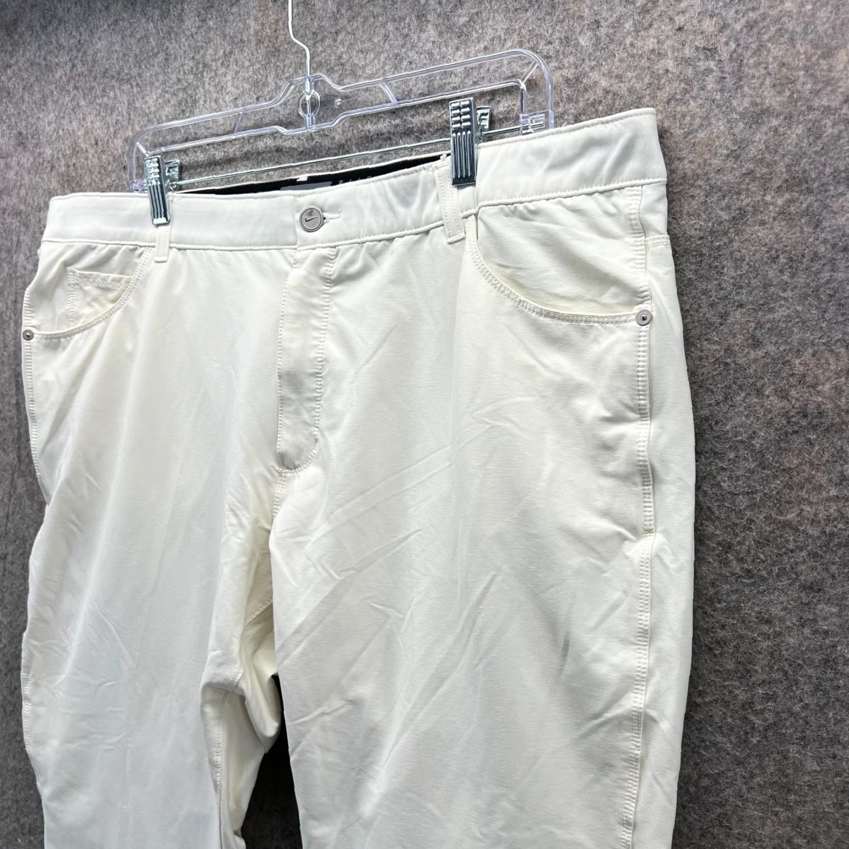 Nike Nike Pants Slim Chino Mens 40x32 Flat Front Dri-Fit Nylon Ivory White Athletic Casual Workwear Size US 40 / EU 56 - 5 Thumbnail
