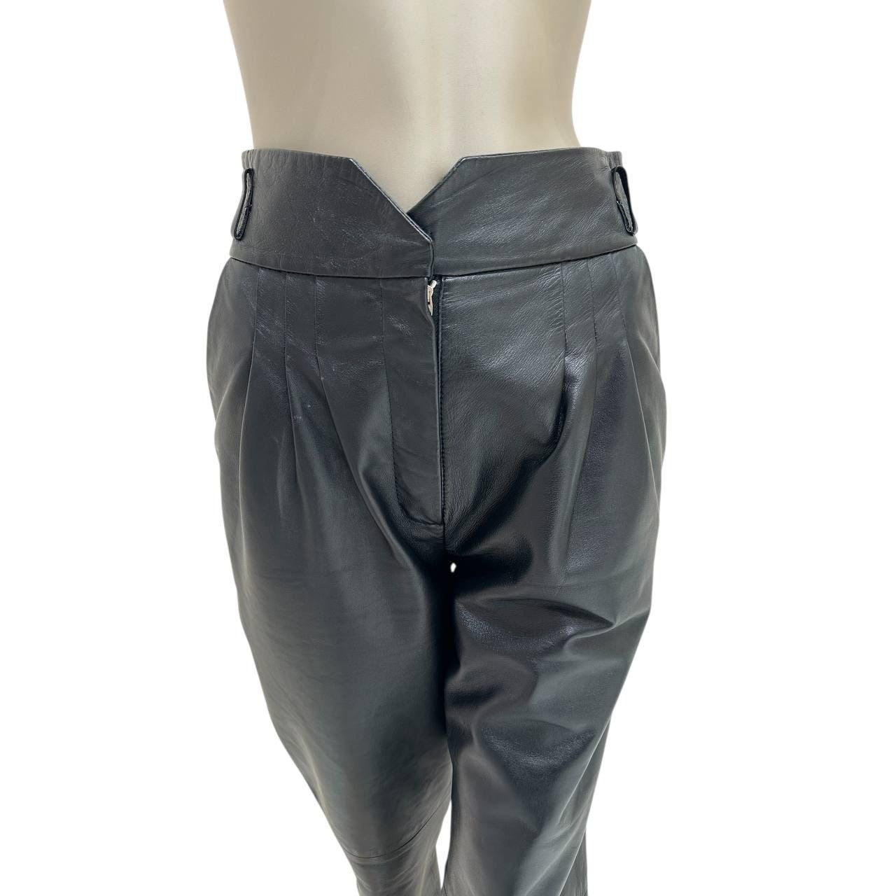 Alberta Ferretti Alberta Ferretti Leather Pants - Size 40 Size 27" / US 4 / IT 40 - 2 Thumbnail