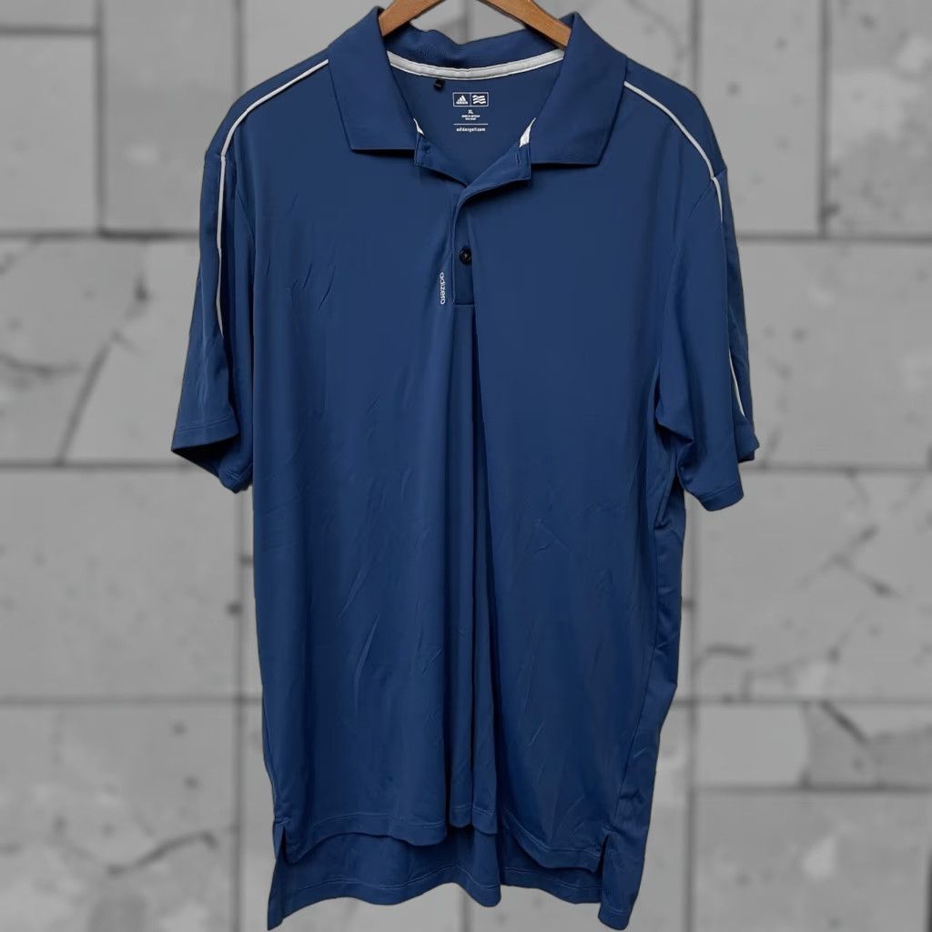 Adidas Adidas Athletic Stretchy Polo Shirt Blue Size XL Mens Size US XL / EU 56 / 4 - 1 Thumbnail