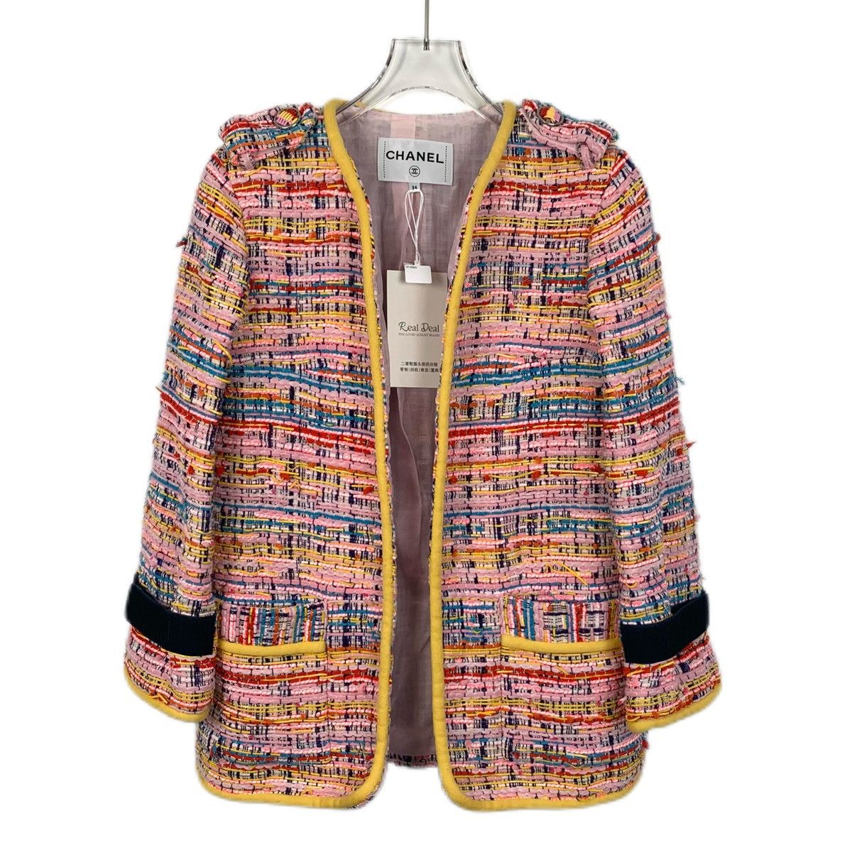 Chanel Chanel Pink Rainbow Woven Tweed Dress Set K26WX Size XXS / US 00 / IT 34 - 3 Thumbnail