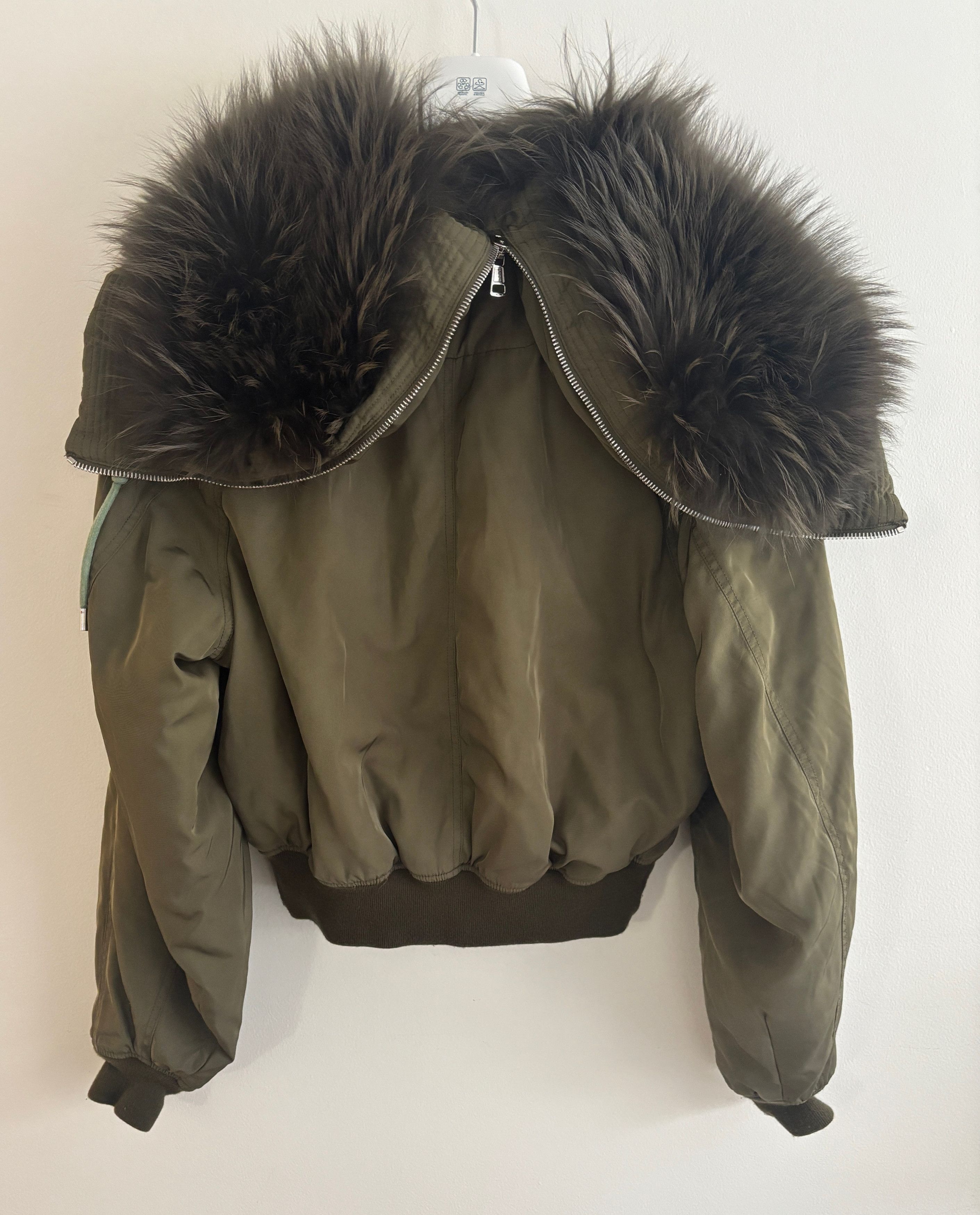 Juun.J $2925 Olive N2-B Flight Bomber Jacket Fur Hood - M-L Size US S / EU 44-46 / 1 - 10 Thumbnail
