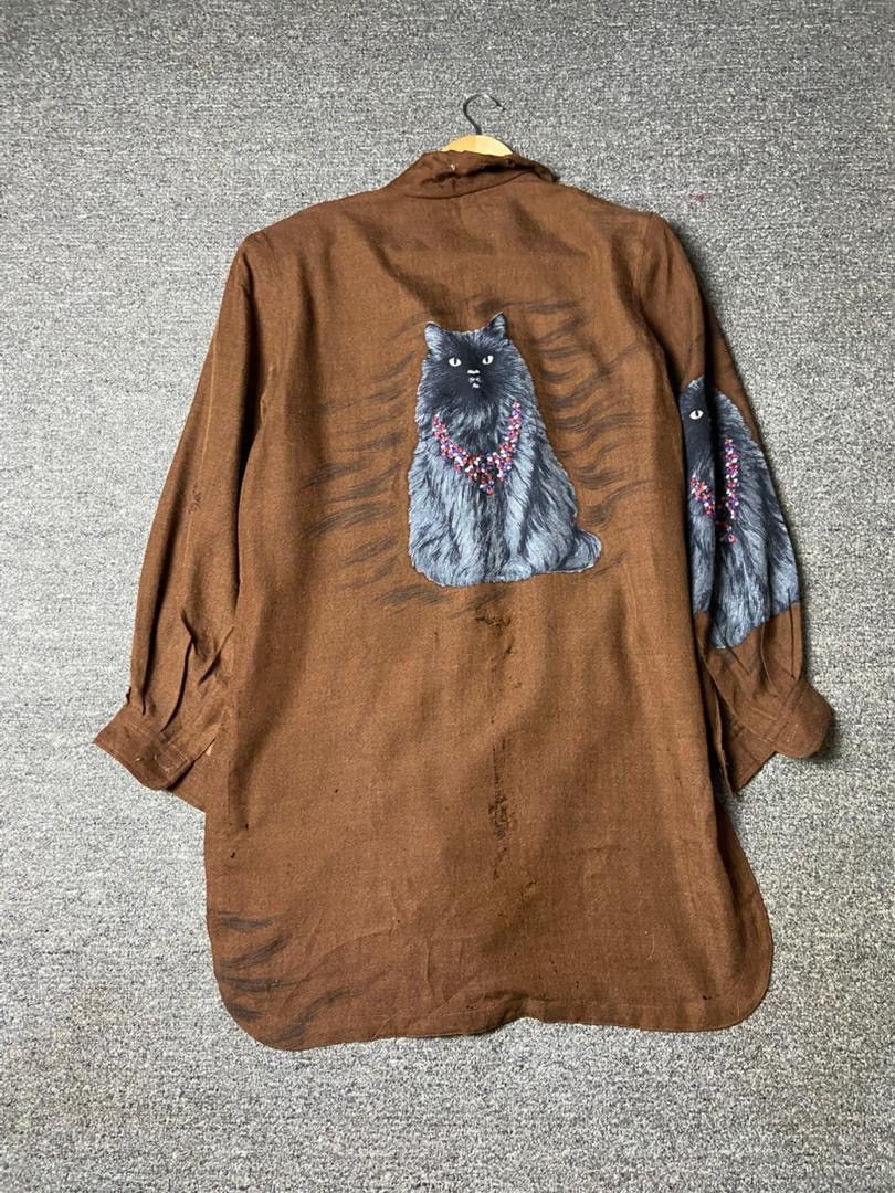 Japanese Brand Itariya Brand Button Ups Shirt with Cat Pattern (176) Size XS / US 0-2 / IT 36-38 - 6 Thumbnail