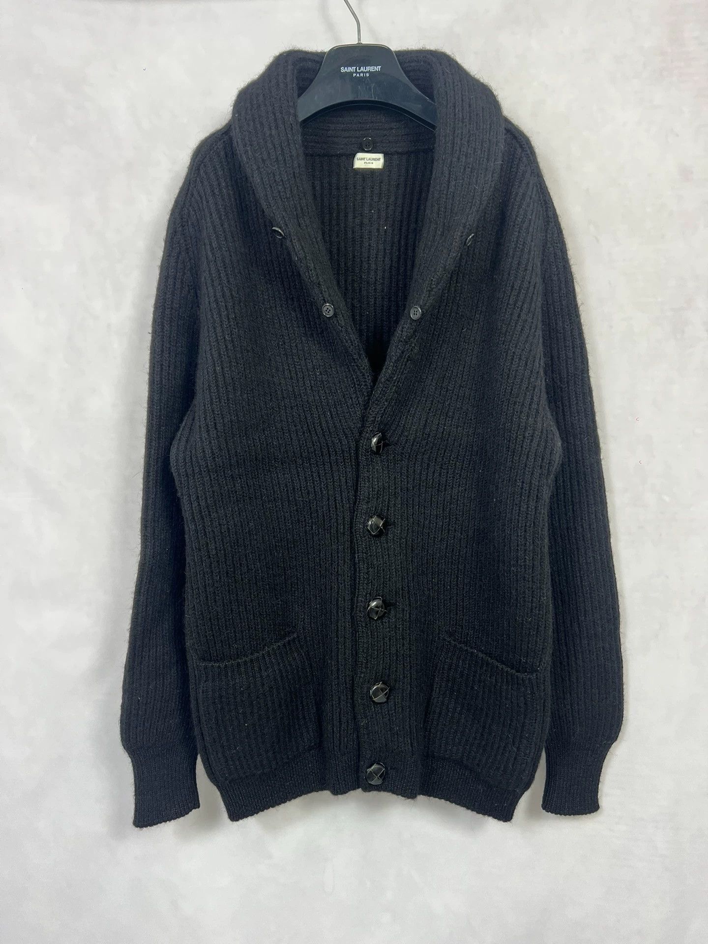 SLP 16fw black shawl collar cardigan M