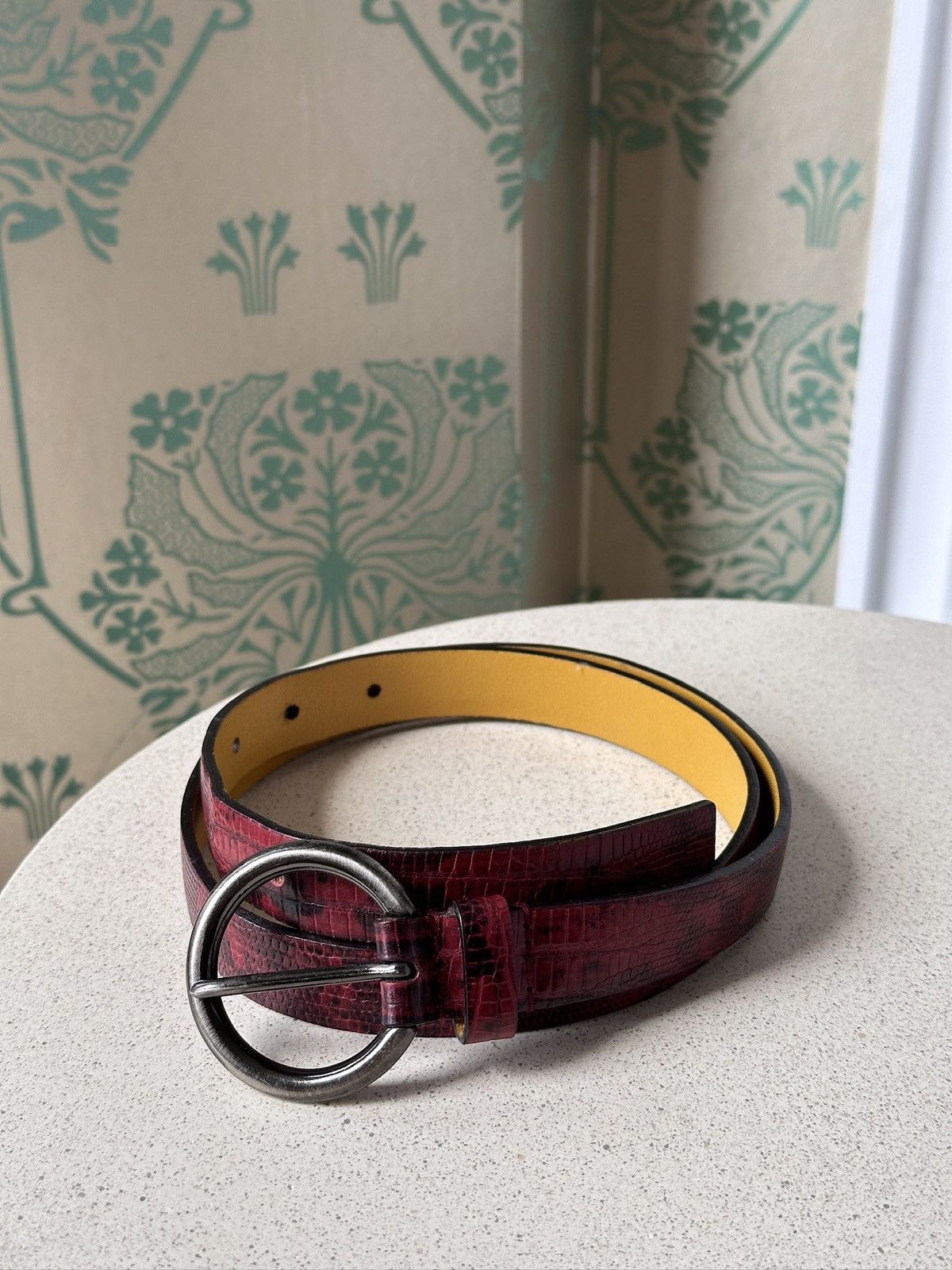 Miu Miu 1999 MIU MIU Logo Red Python Leather Belt wmns Size: 75/30 Size ONE SIZE - 2 Thumbnail