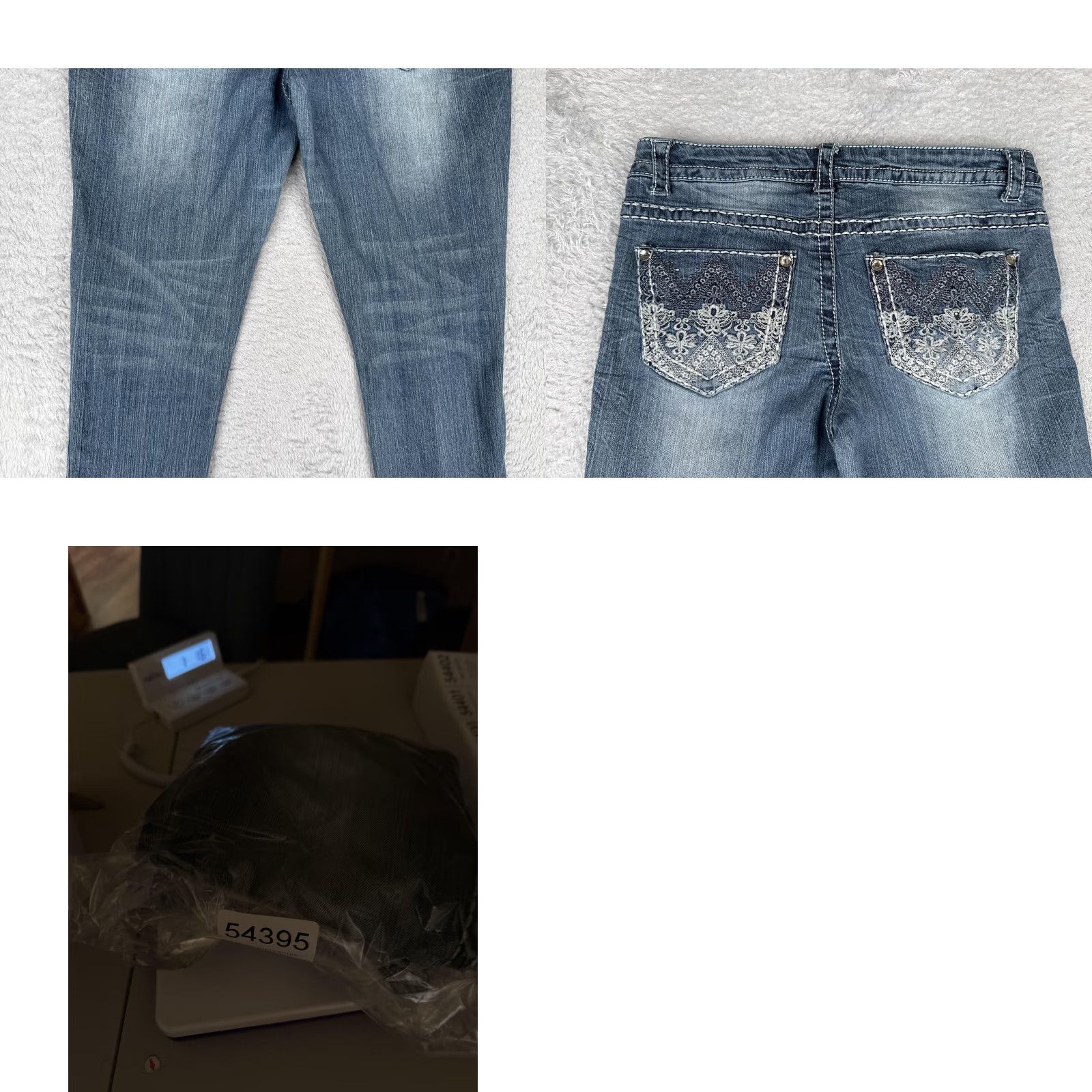 Denime Paisley Sky Jeans Women 8 Capri Blue Distressed Lace Denim 30x24 Mid Rise 5-Pocket Studded Embroidered Cotton Blend Spandex Pattern Solid Size 30" / US 8 / IT 44 - 10 Thumbnail