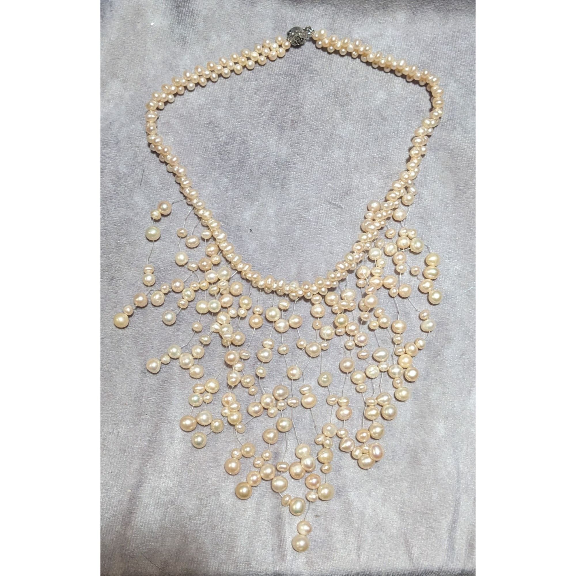 Other Vintage Cascading Bridal Pearl Bib Necklace Size ONE SIZE - 10 Thumbnail