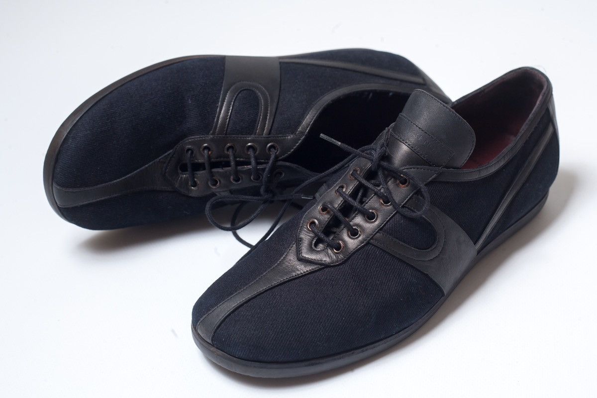image of Dries Van Noten Denim Avant Garde Sneakers Size 7 in Dark Blue, Men's