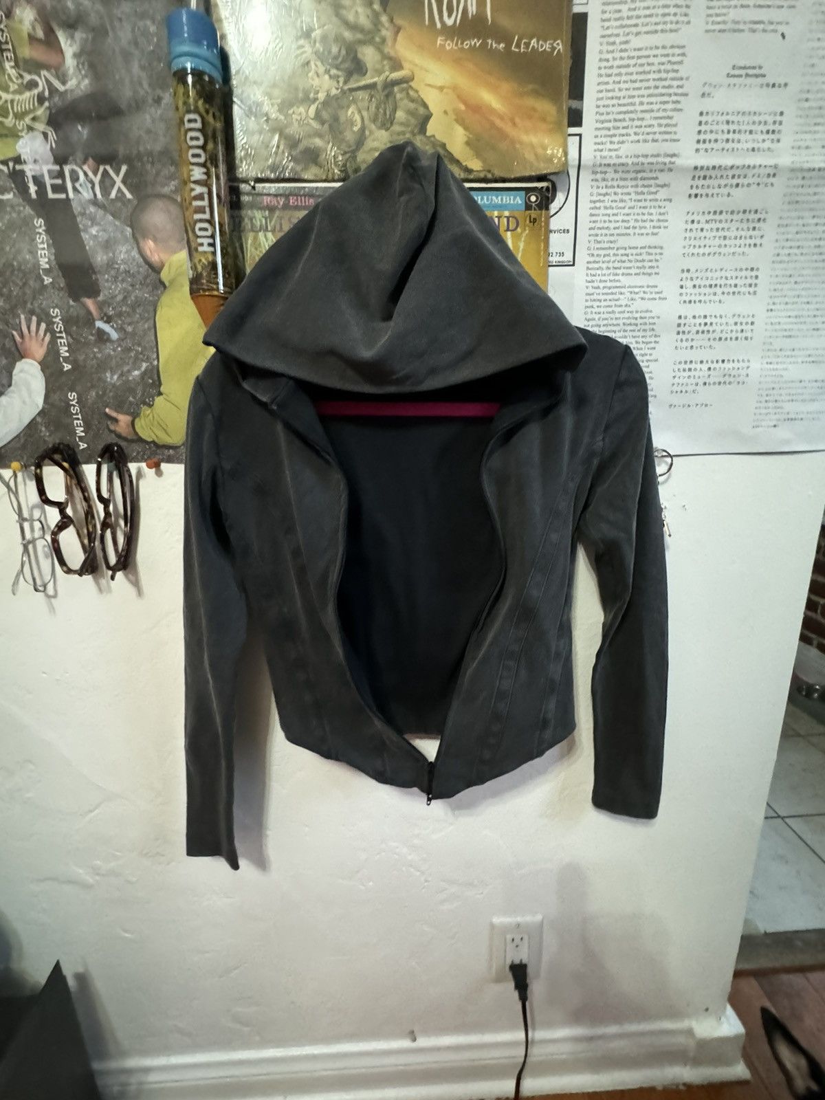 Balenciaga BALENCIAGA CORSETED ZIP-UP HOODIE — BLACK FADED (FW25) Size S / US 4 / IT 40 - 3 Thumbnail