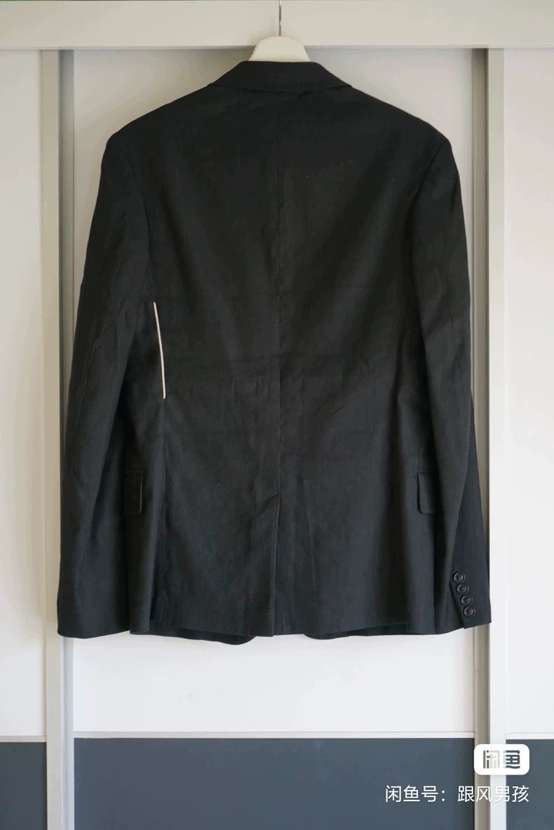 Yohji Yamamoto Yohji Yamamoto size 3 16ss agent white line gun collar bla Size 38S - 2 Thumbnail