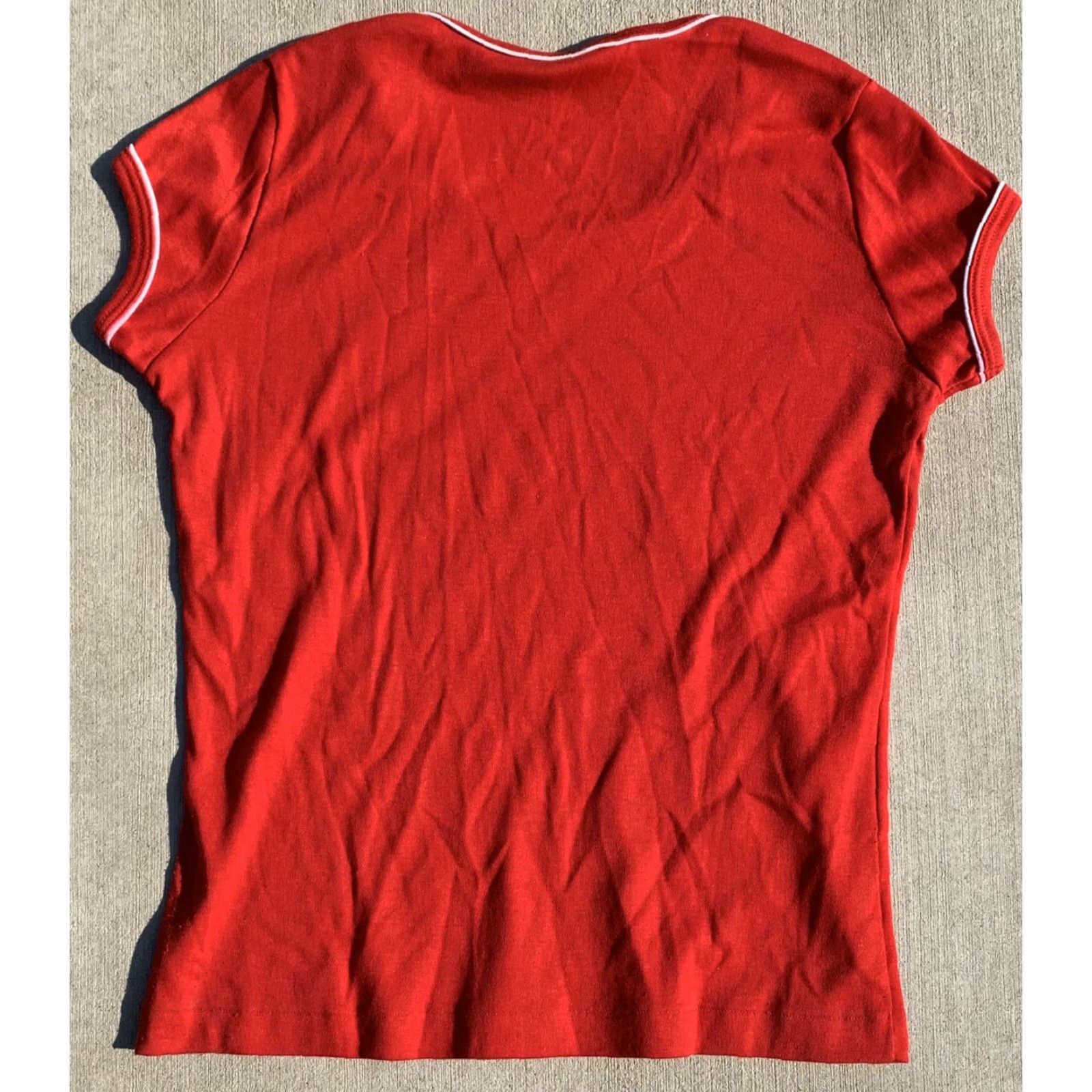 Vintage Vintage Hawaii Tee Ladies Womens T Shirt Graphic Red 1970s 1970s 1980s 50% Polyester 50% Cotton Mens? Size M / US 6-8 / IT 42-44 - 3 Thumbnail