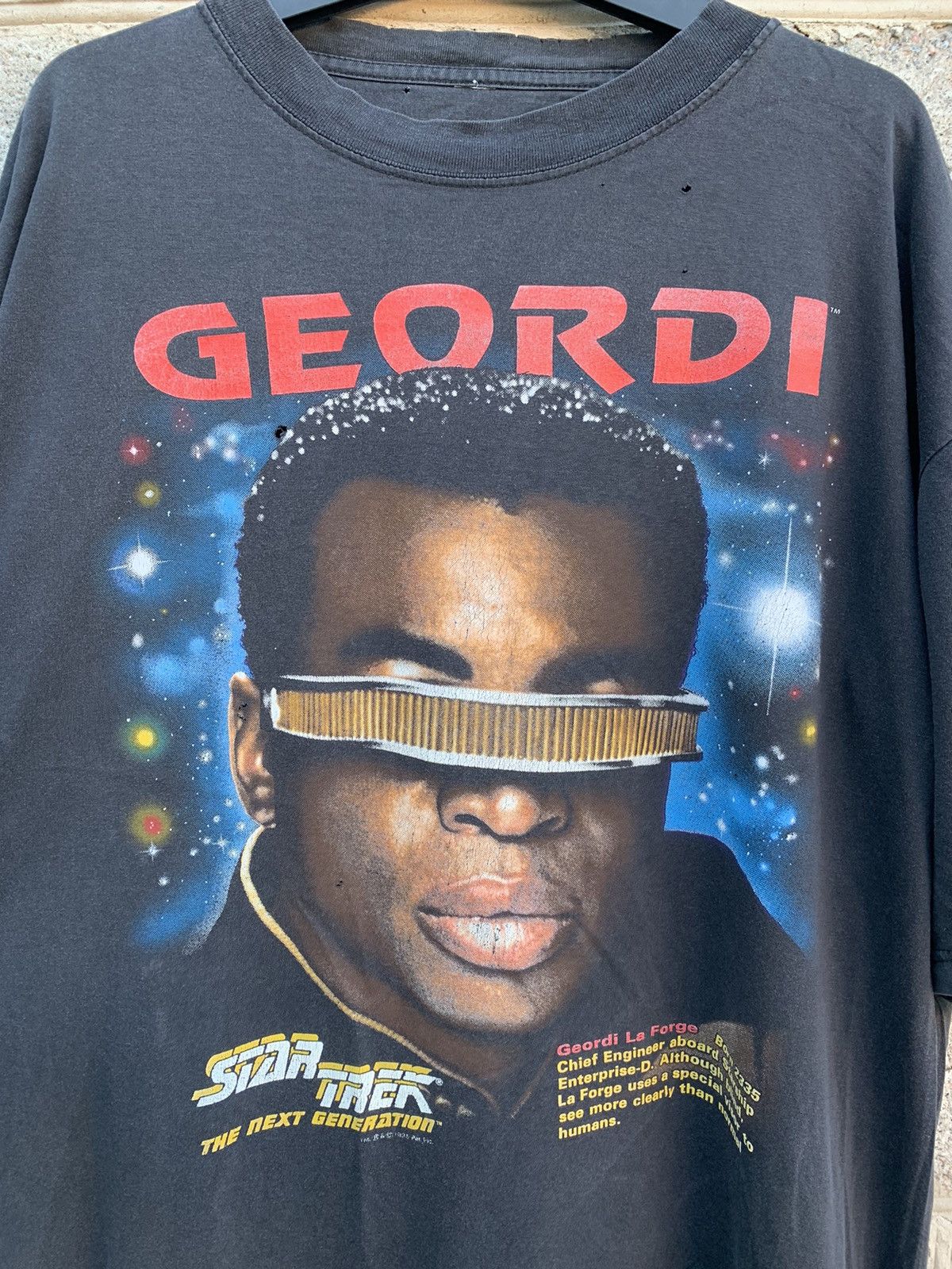 Band Tees × Vintage Star Trek Geordi Tee T Shirt 1995 Vintage Movie Size US XL / EU 56 / 4 - 3 Thumbnail
