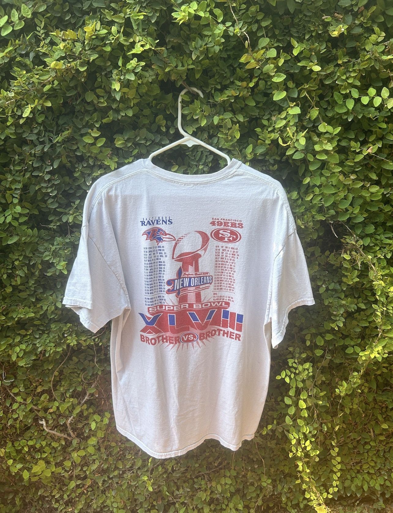Gildan Ravens & San francisco 49ners Superbowl XLVII Vintage Tee Size US XL / EU 56 / 4 - 3 Thumbnail