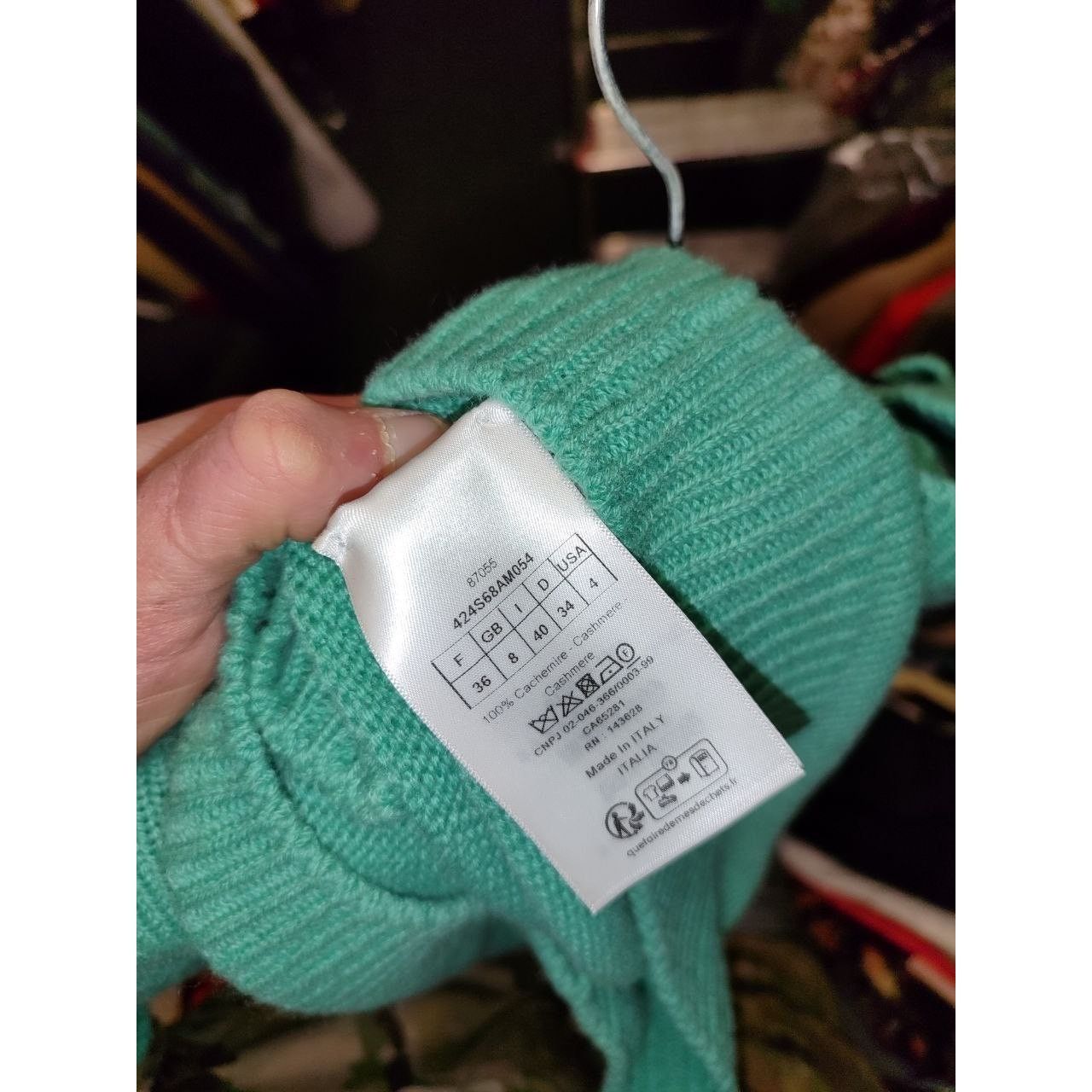 Dior Christian Dior Green Cashmere Signature Top Sz.36/S Size XS / US 0-2 / IT 36-38 - 5 Thumbnail