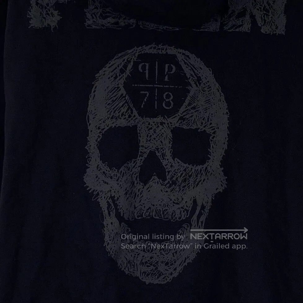 Philipp Plein Philipp Plein Black Cotton Skull Head Printed Hooded Draws Size US L / EU 52-54 / 3 - 5 Thumbnail