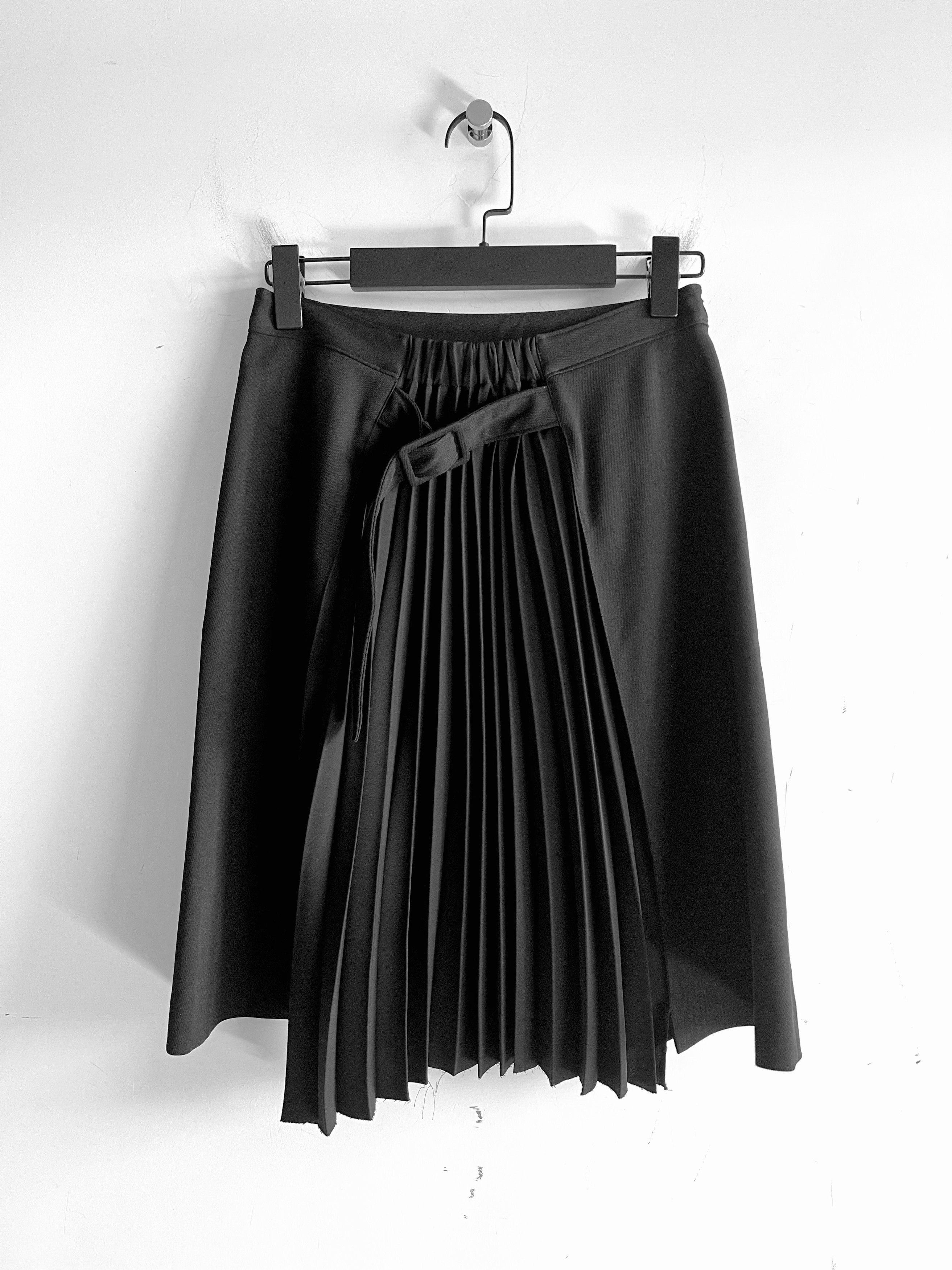 Maison Margiela Maison Margiela - Pleated Docking Midi Skirt Size 23" - 1 Thumbnail