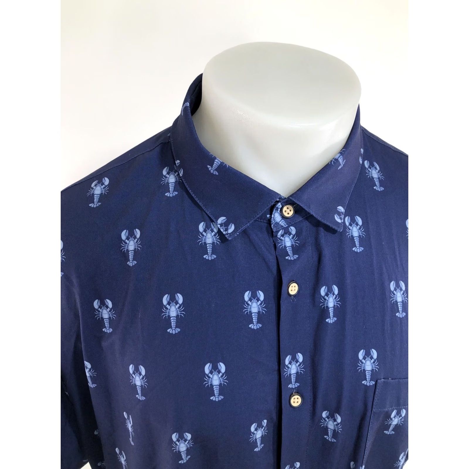 Mizzen+Main MIZZEN+MAIN LOBSTER / CRAWFISH ALL OVER Leeward XXL Shirt Men Short Sleeve Button-Up 2XL Blue Size US XXL / EU 58 / 5 - 2 Thumbnail