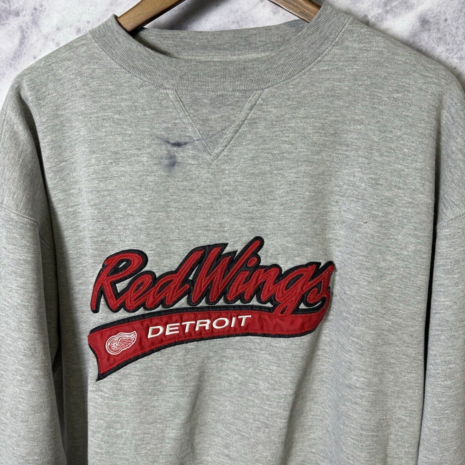 NHL × Puma × Vintage Vintage Detroit Redwings Sweatshirt Mens Large Gray Puma NHL Size US L / EU 52-54 / 3 - 3 Thumbnail