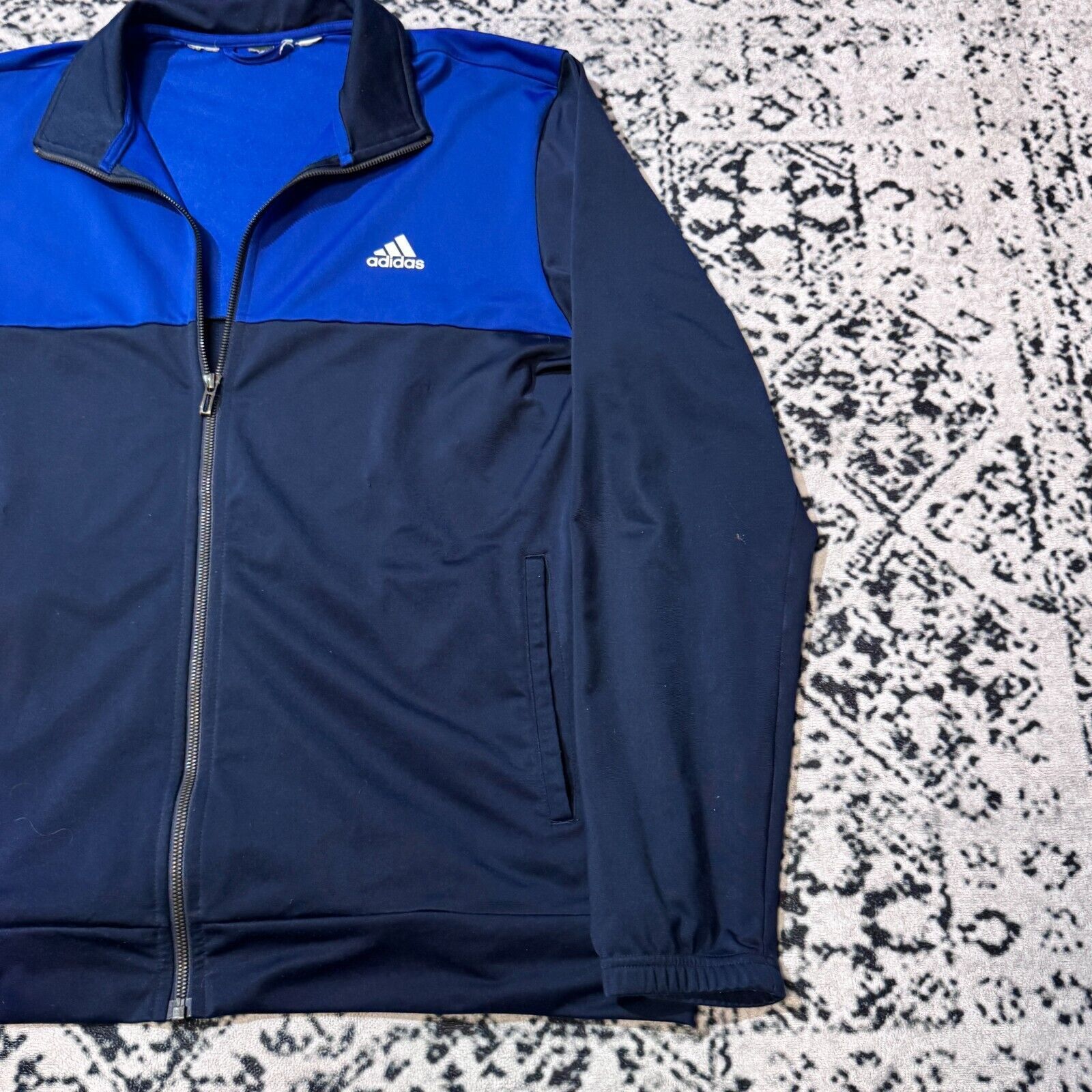 Adidas × Vintage Vintage Adidas Blue Black Polyester Tracksuit Jacket Size XL Size US XL / EU 56 / 4 - 5 Thumbnail